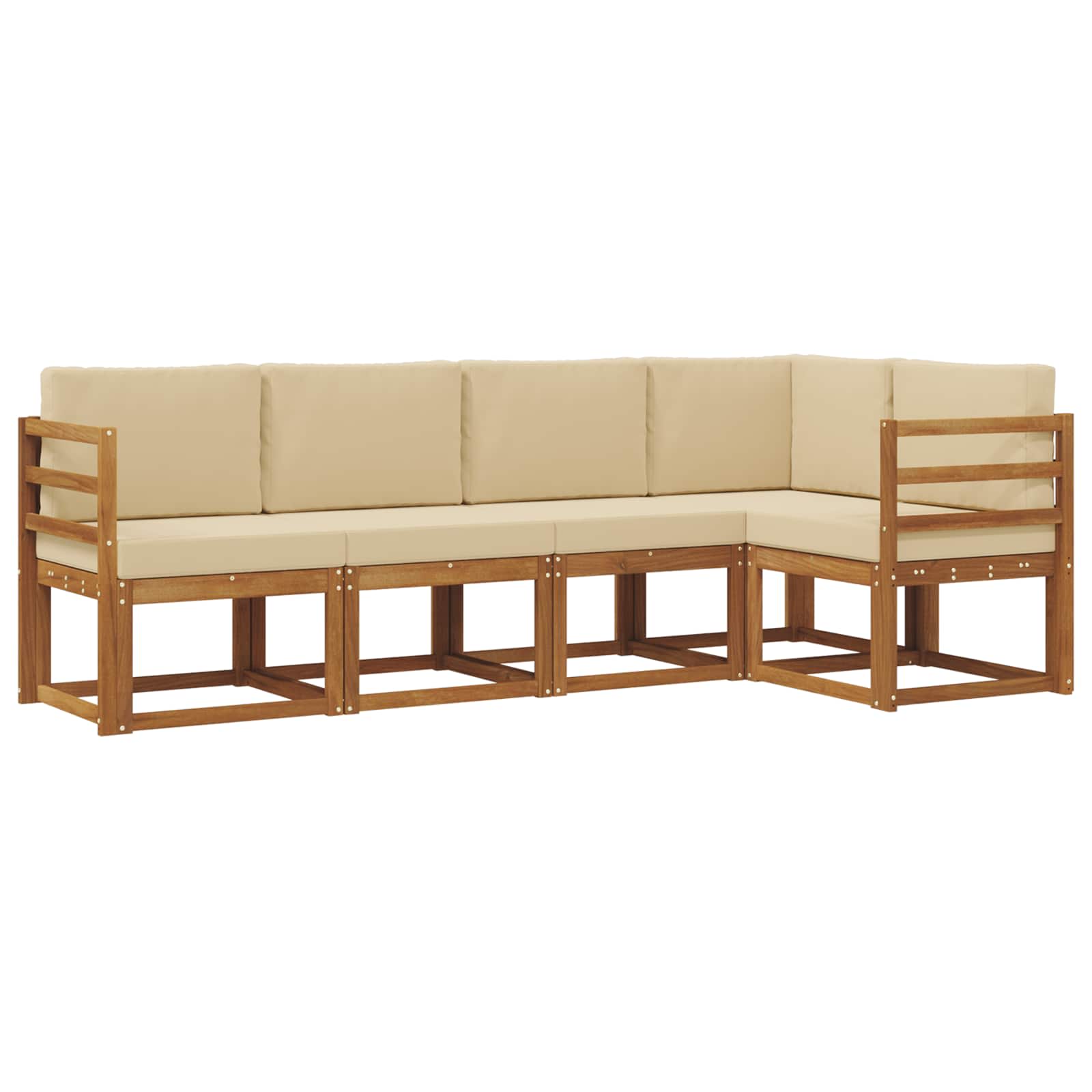 Set vanjskih sofa s jastukom 5 pcs Prirodna i bež