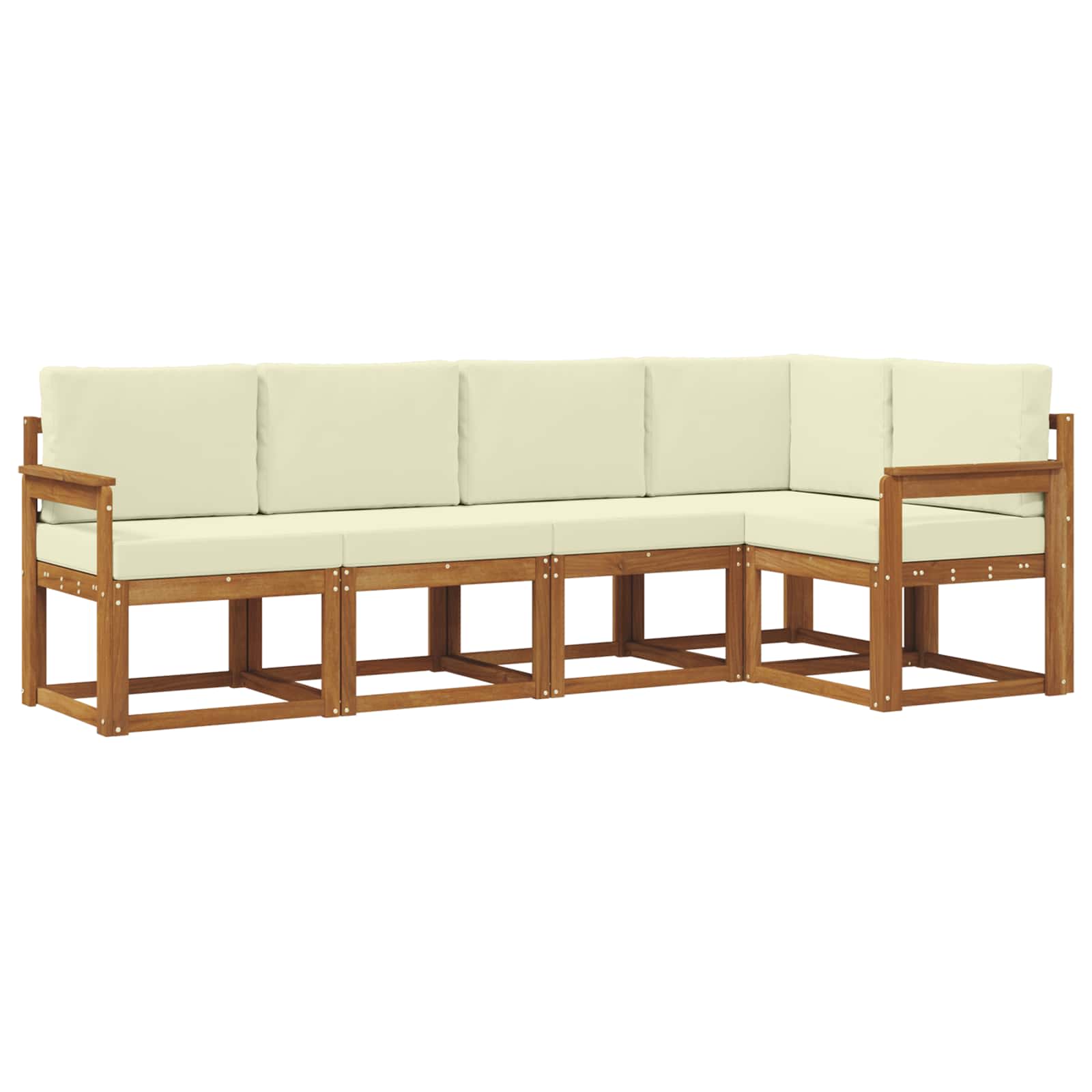 Set vanjskih sofa s jastukom 5 pcs Prirodna i krem