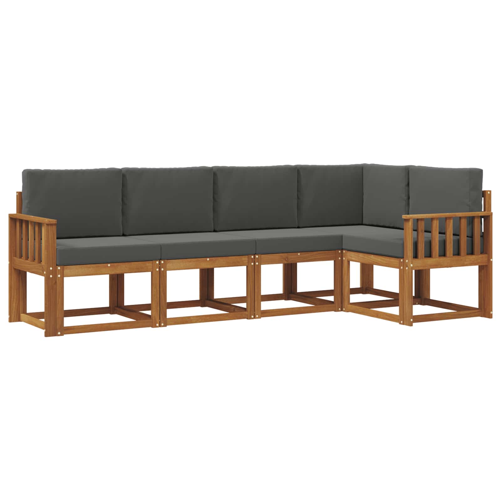 Set vanjskih sofa s jastukom 5 pcs Prirodna i antracit