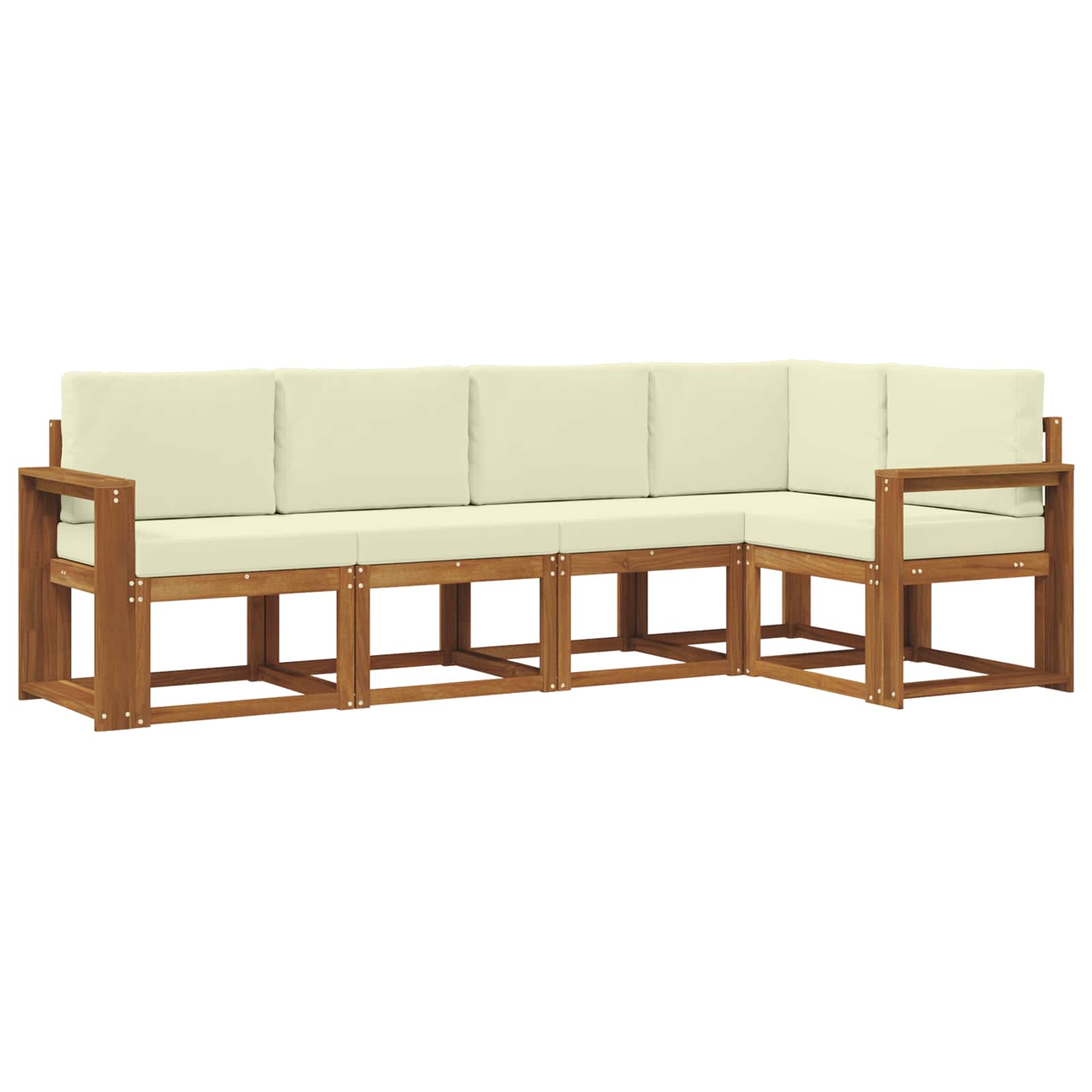 Set vanjskih sofa s jastukom 5 pcs Prirodna i krem
