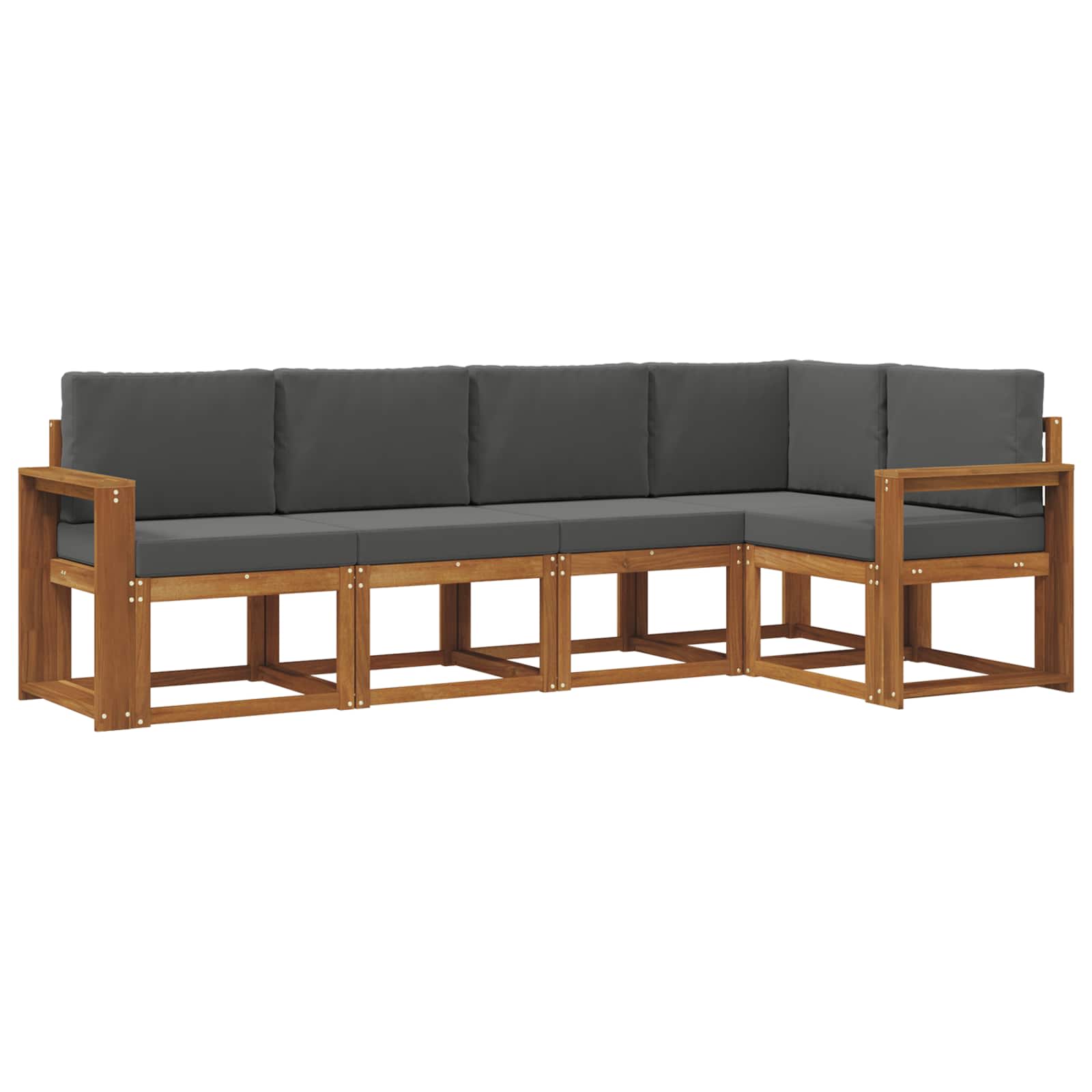 Set vanjskih sofa s jastukom 5 pcs Prirodna i antracit