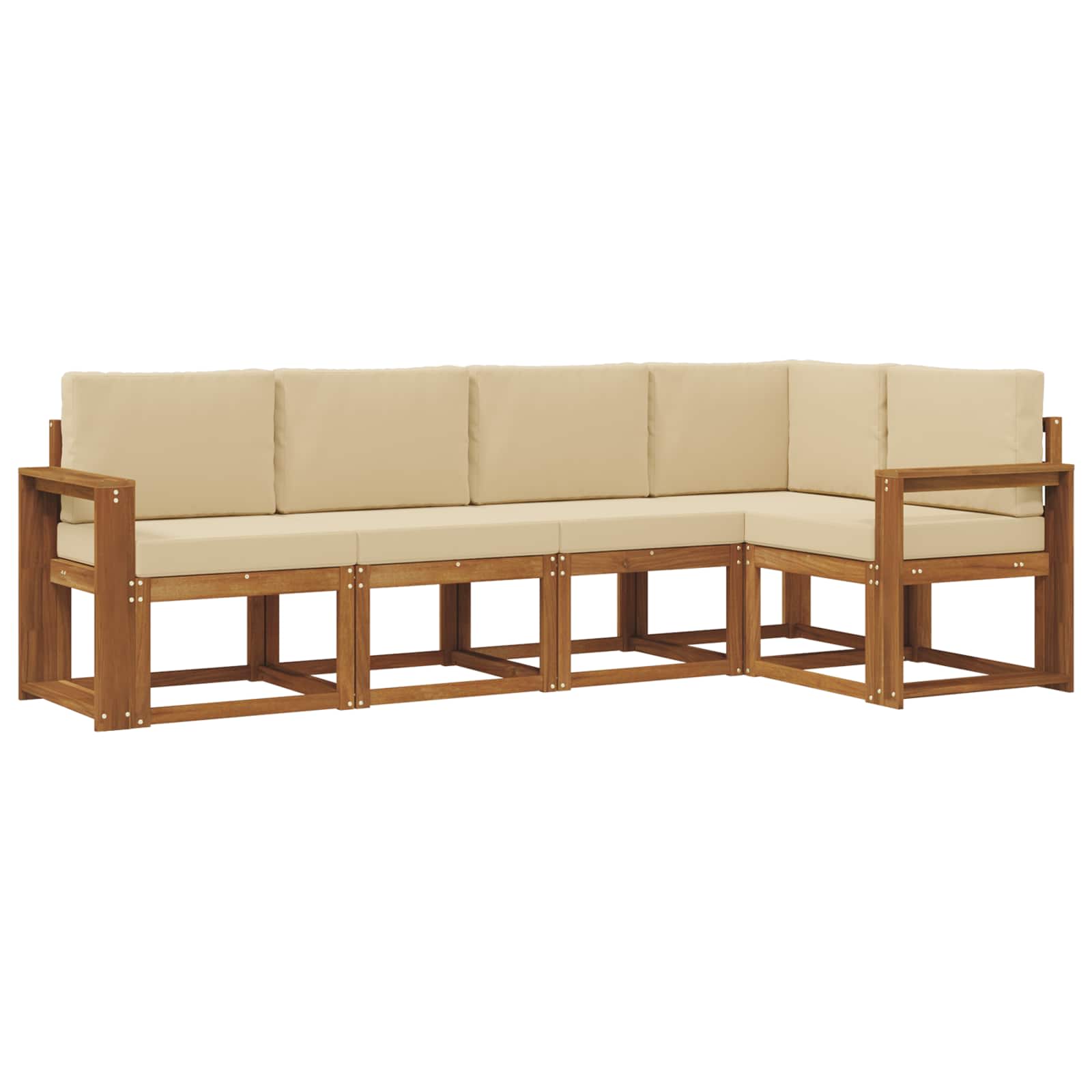 Set vanjskih sofa s jastukom 5 pcs Prirodna i bež