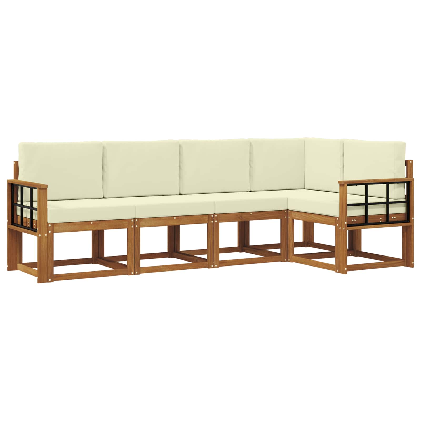 Set vanjskih sofa s jastukom 5 pcs Prirodna i krem