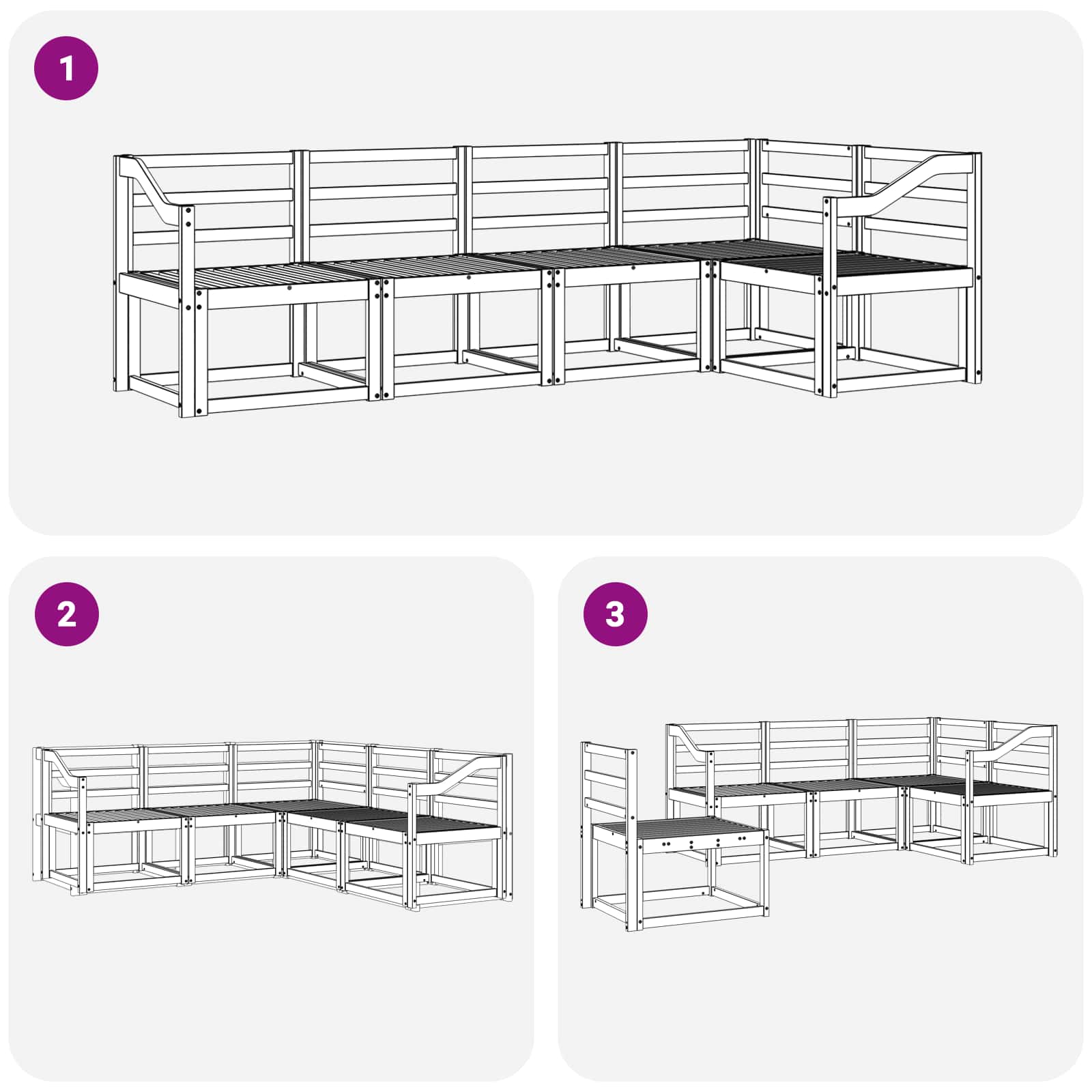 Set vanjskih sofa 5 pcs Prirodna