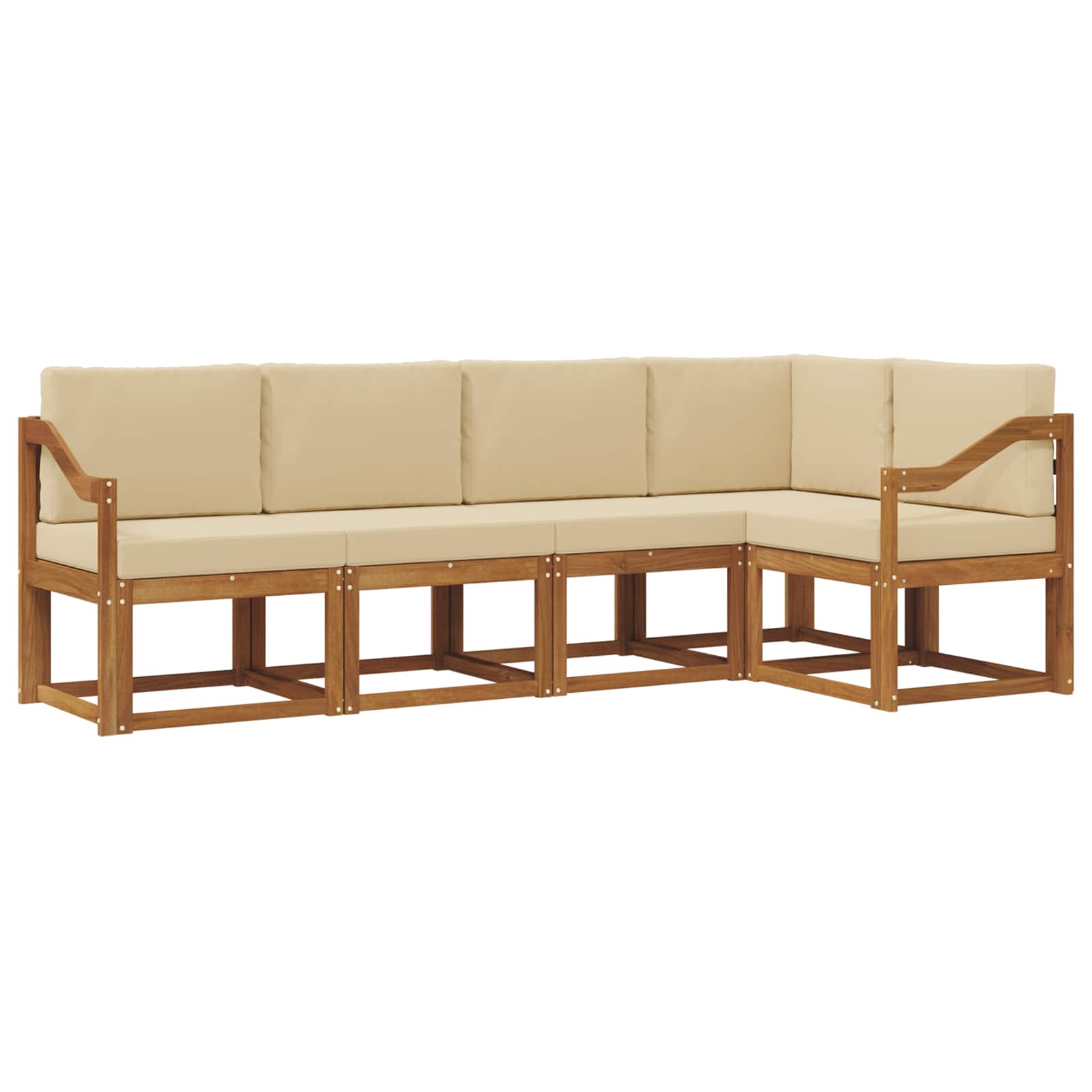 Set vanjskih sofa s jastukom 5 pcs Prirodna i bež