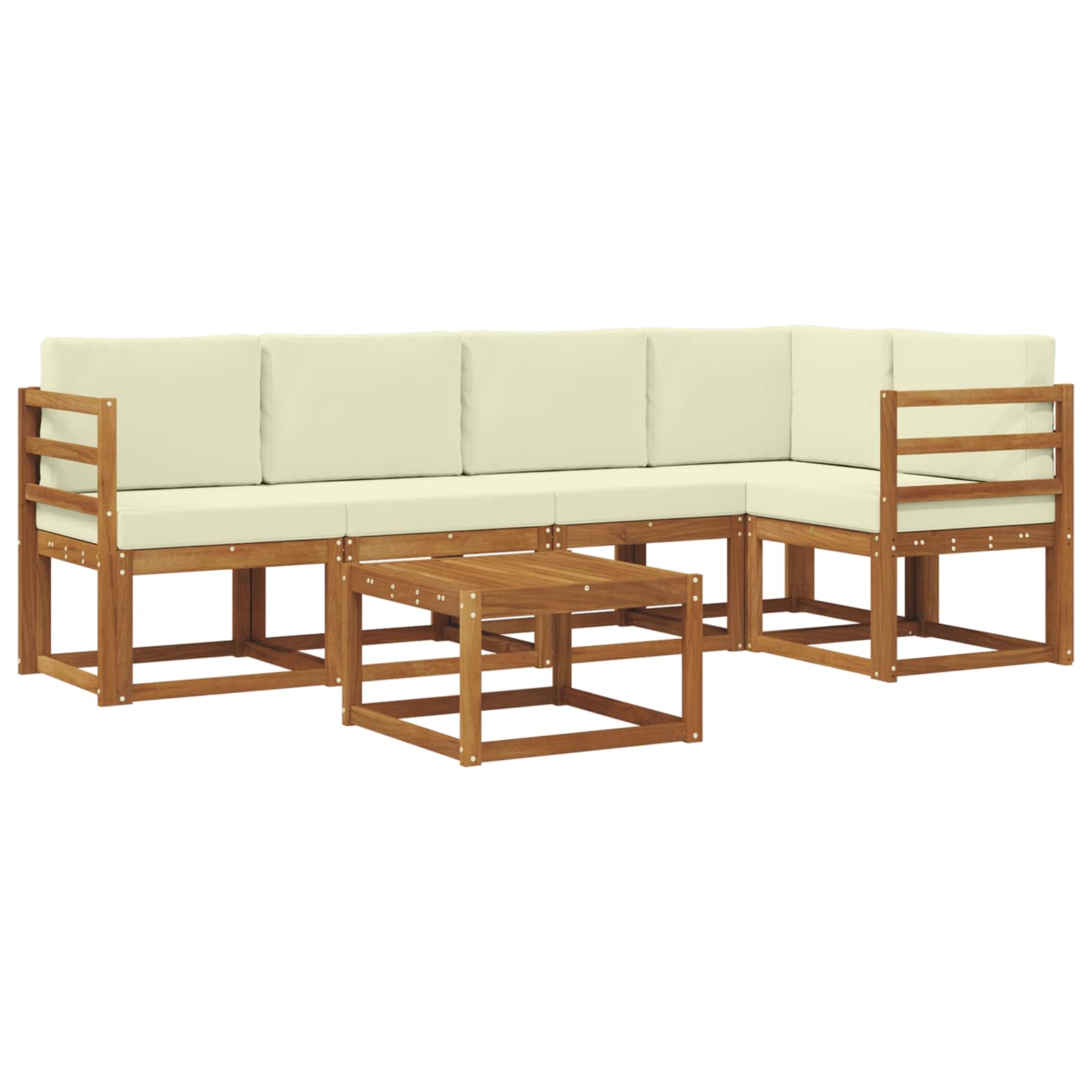 Set vanjskih sofa s jastukom 6 pcs Prirodna i krem