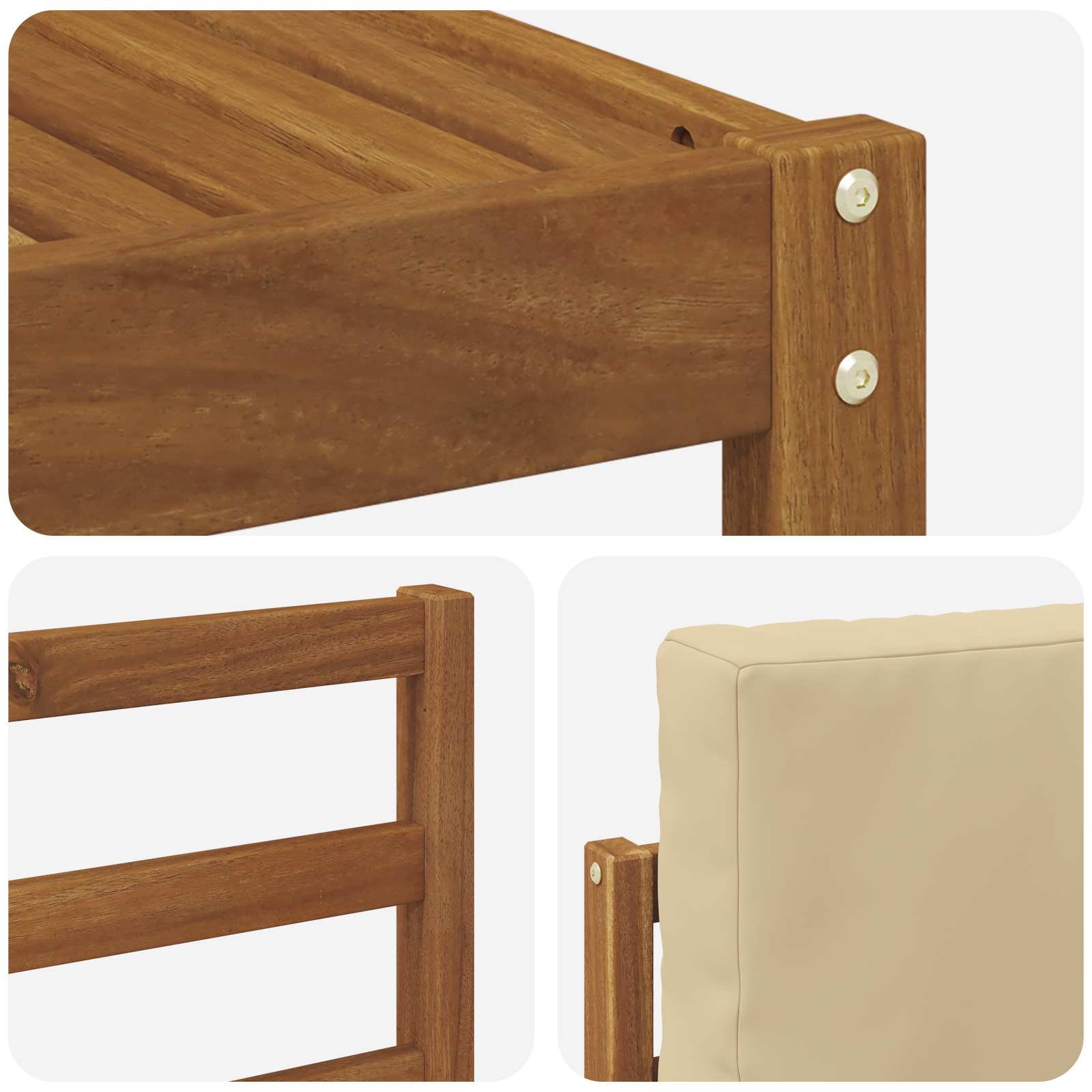 Set vanjskih sofa s jastukom 6 pcs Prirodna i bež