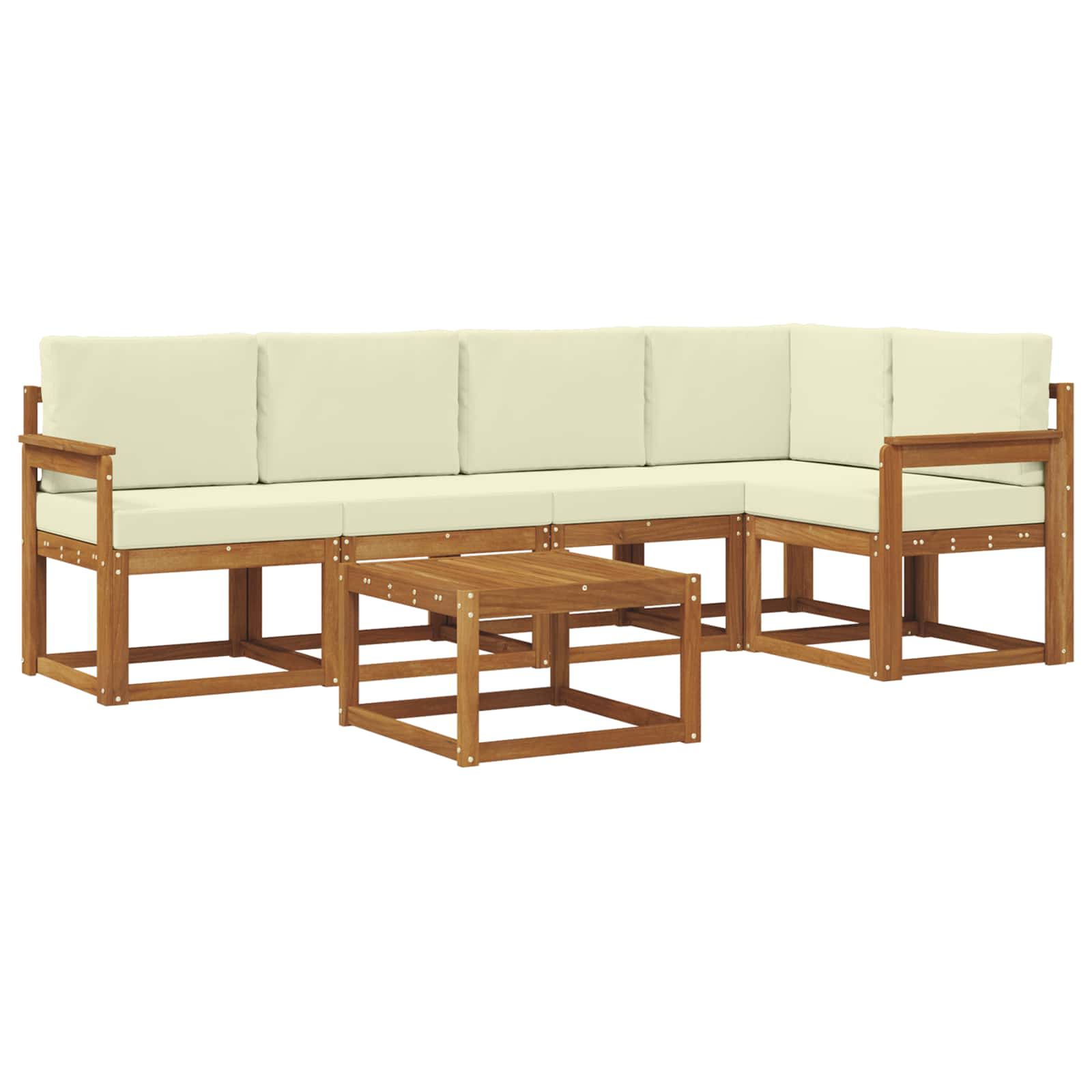 Set vanjskih sofa s jastukom 6 pcs Prirodna i krem