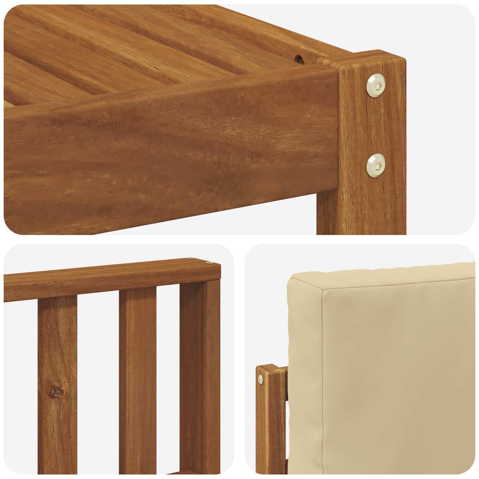 Set vanjskih sofa s jastukom 6 pcs Prirodna i bež
