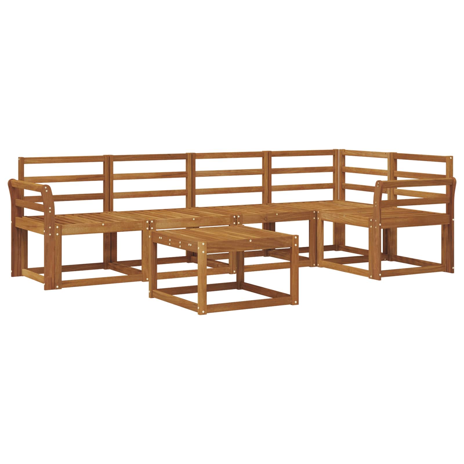 Set vanjskih sofa 6 pcs Prirodna Čvrsto drvo akacije