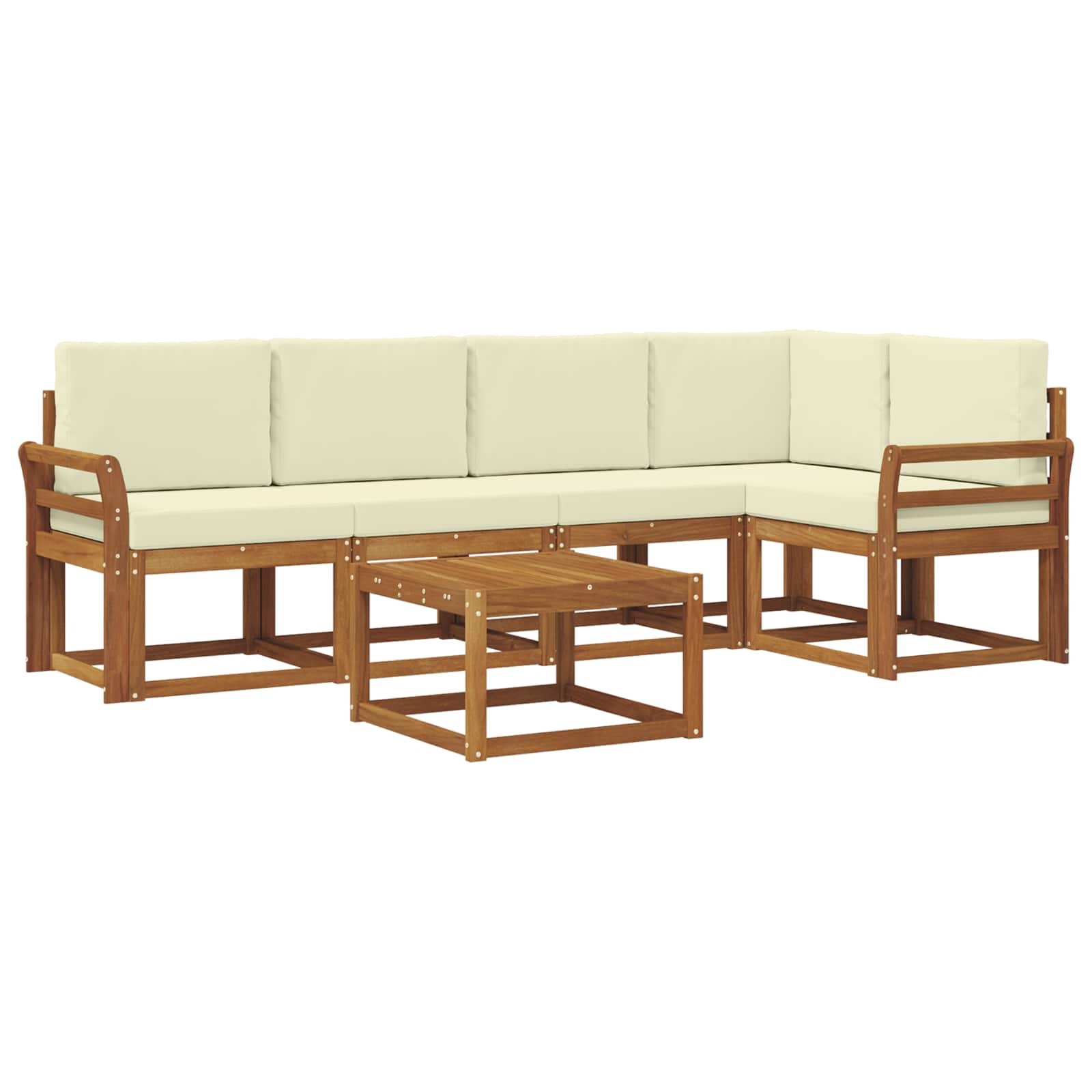 Set vanjskih sofa s jastukom 6 pcs Prirodna i krem