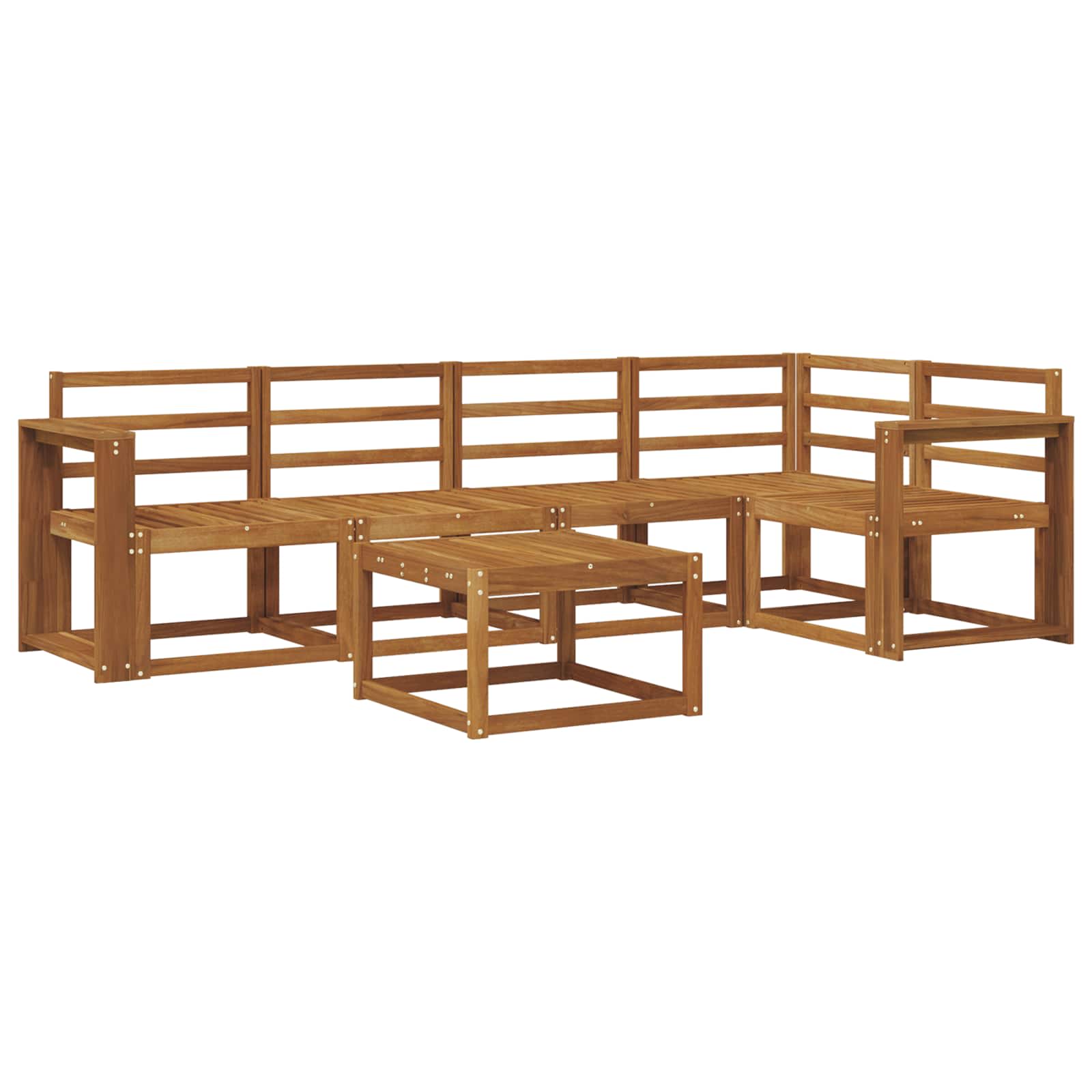 Set vanjskih sofa 6 pcs Prirodna Čvrsto drvo akacije
