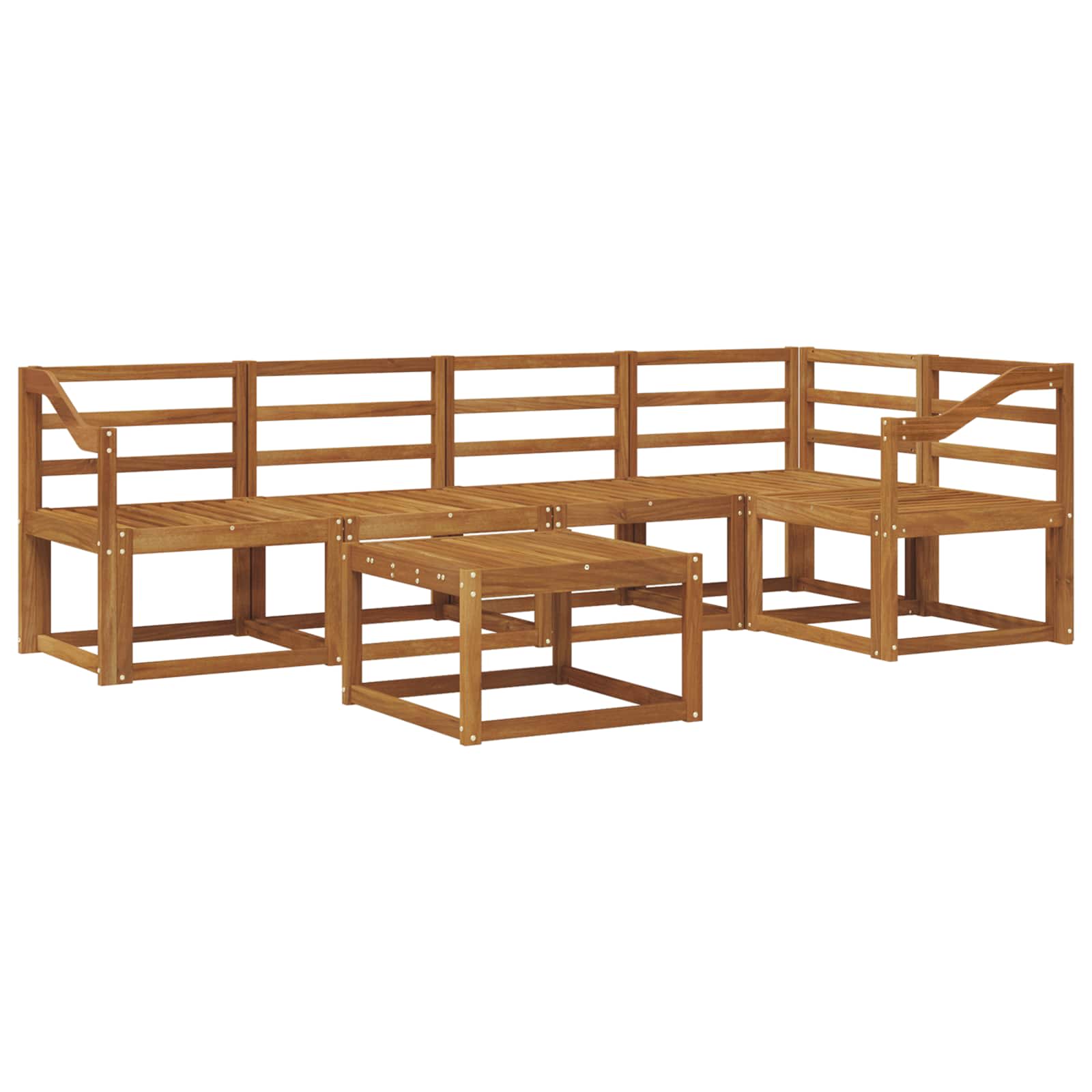 Set vanjskih sofa 6 pcs Prirodna Čvrsto drvo akacije