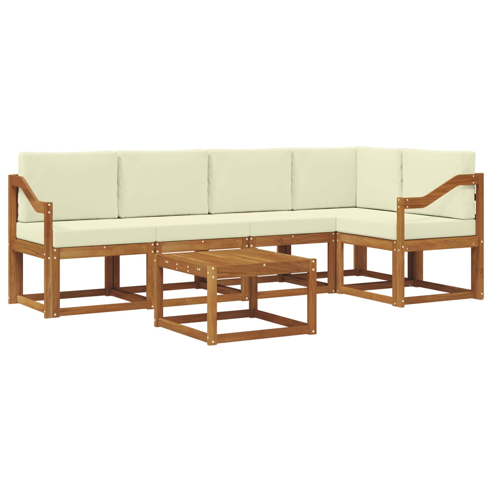 Set vanjskih sofa s jastukom 6 pcs Prirodna i krem