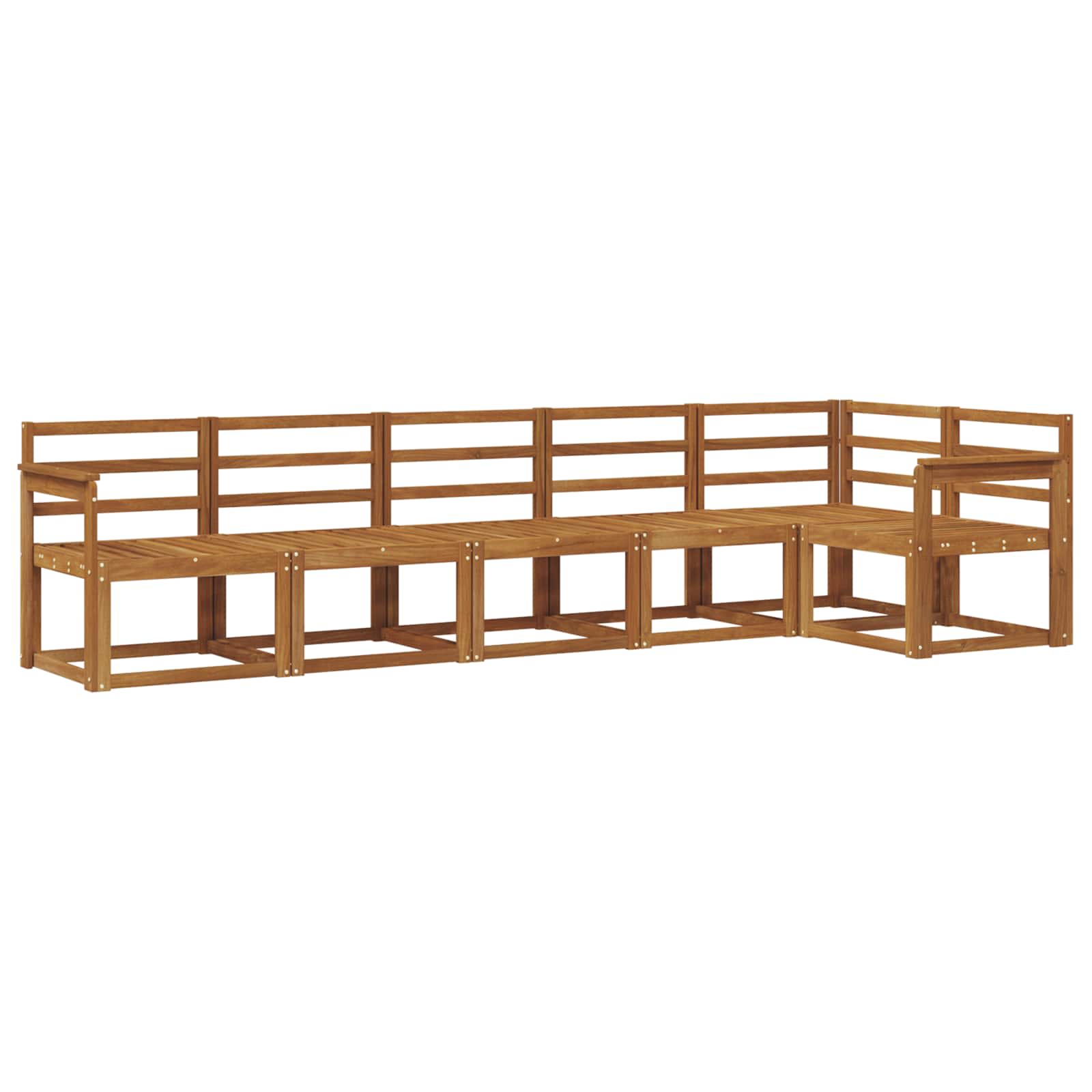 Set vanjskih sofa 6 pcs Prirodna Čvrsto drvo akacije