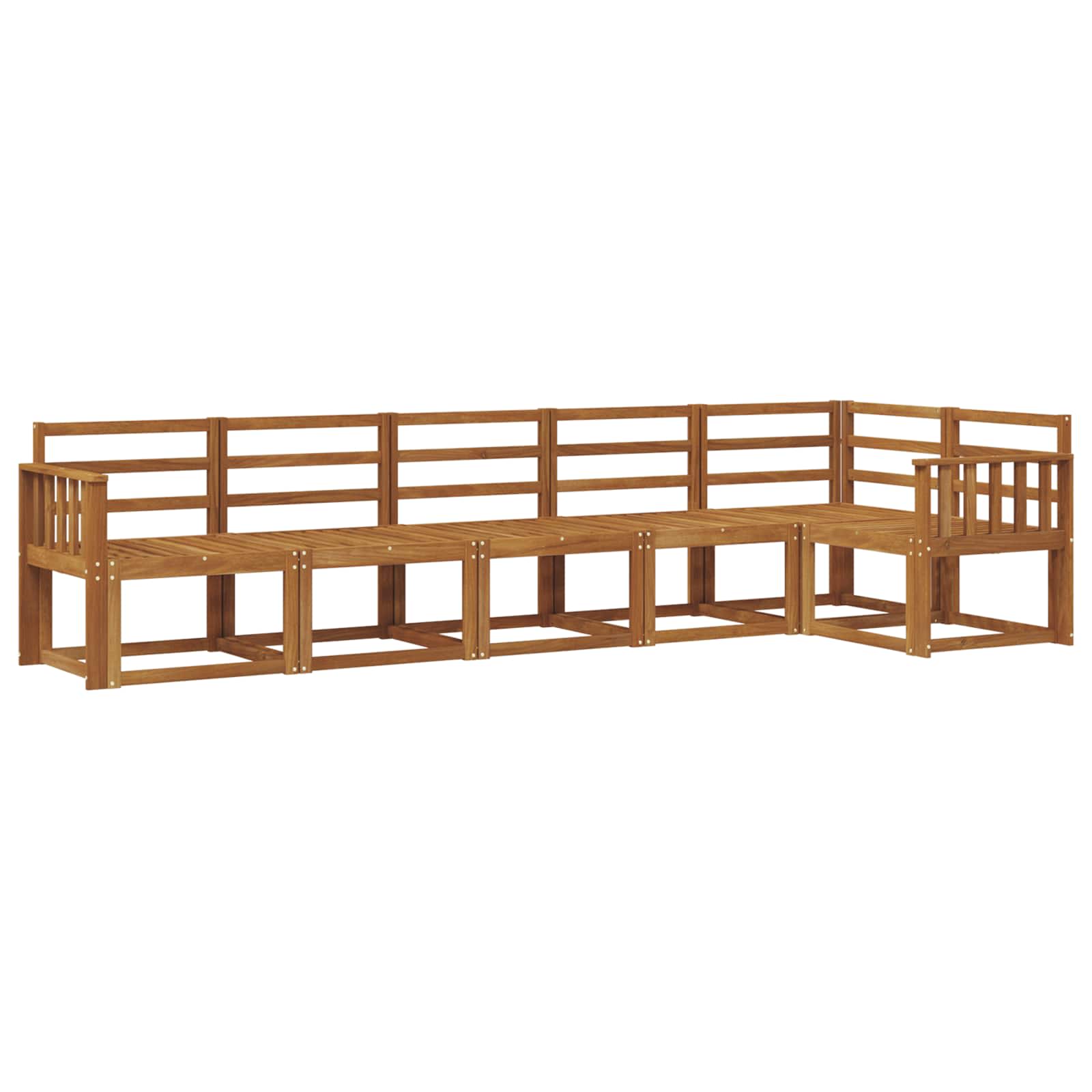 Set vanjskih sofa 6 pcs Prirodna Čvrsto drvo akacije