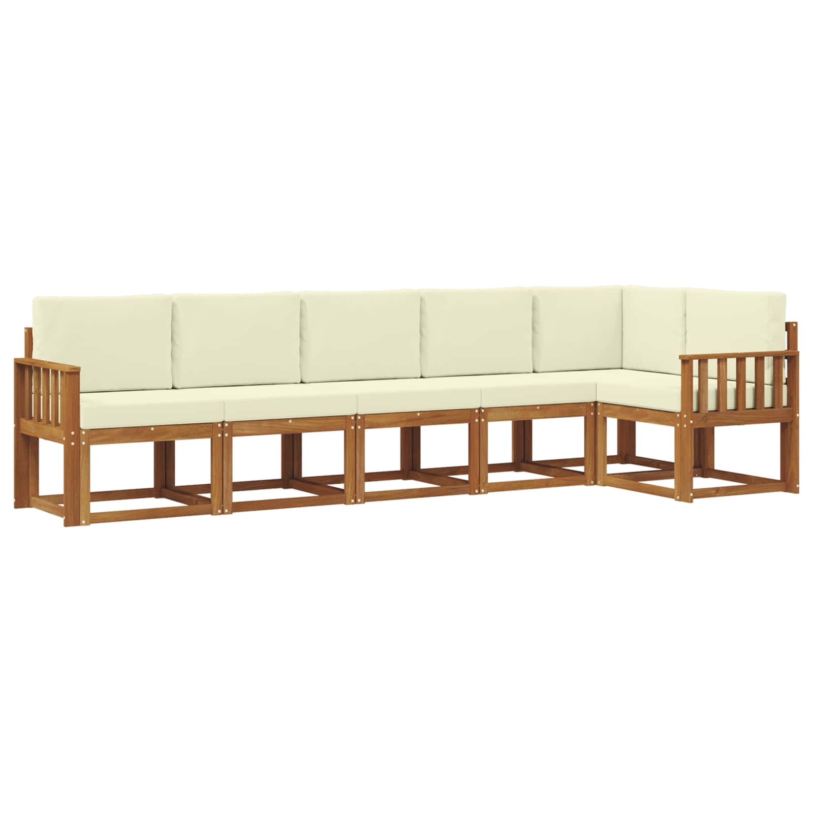 Set vanjskih sofa s jastukom 6 pcs Prirodna i krem