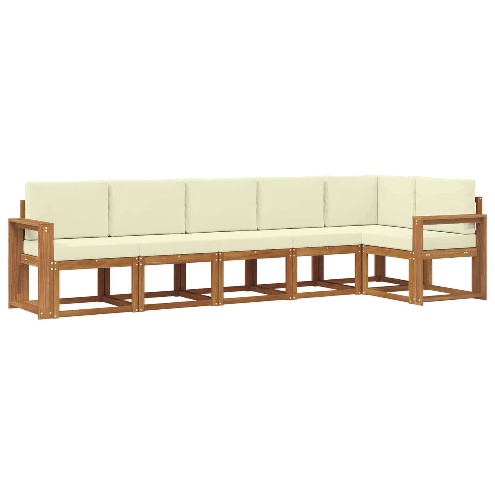Set vanjskih sofa s jastukom 6 pcs Prirodna i krem