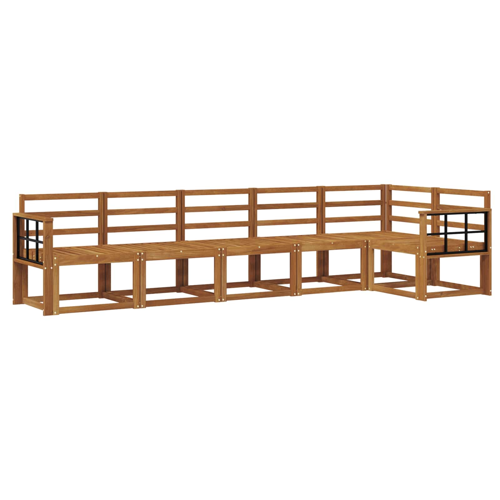 Set vanjskih sofa 6 pcs Prirodna Čvrsto drvo akacije