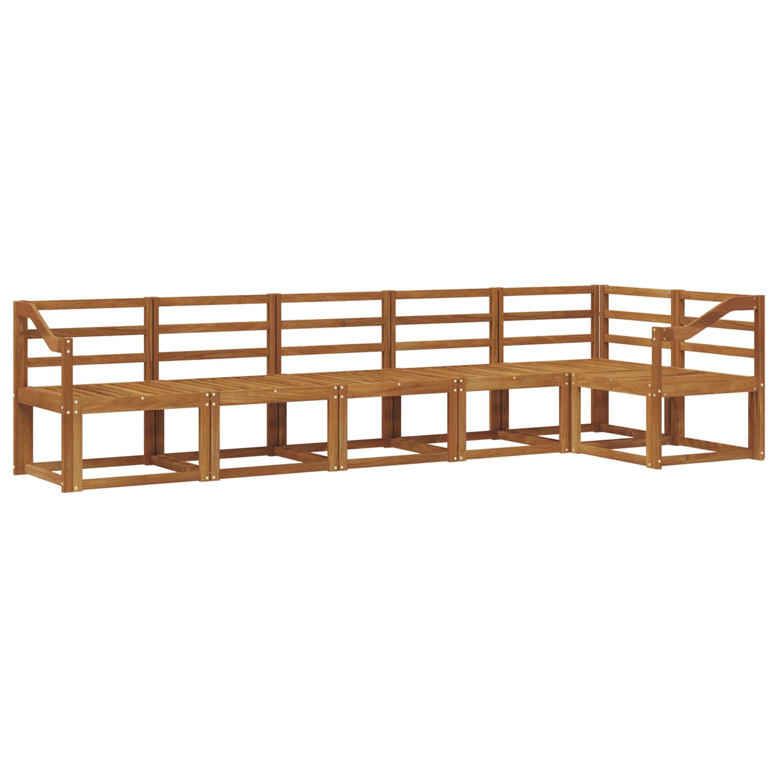 Set vanjskih sofa 6 pcs Prirodna Čvrsto drvo akacije