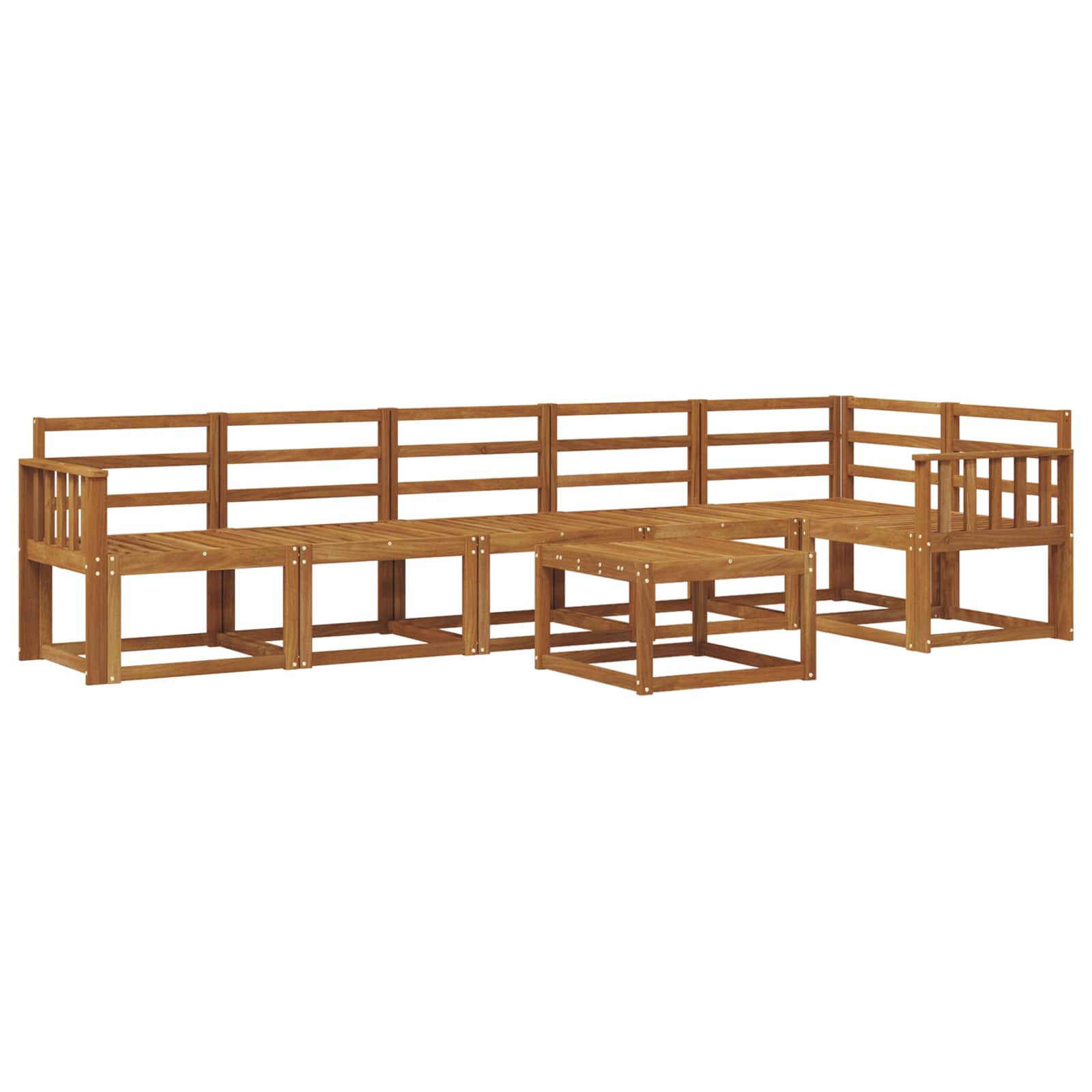 Set vanjskih sofa 7 pcs Prirodna Čvrsto drvo akacije