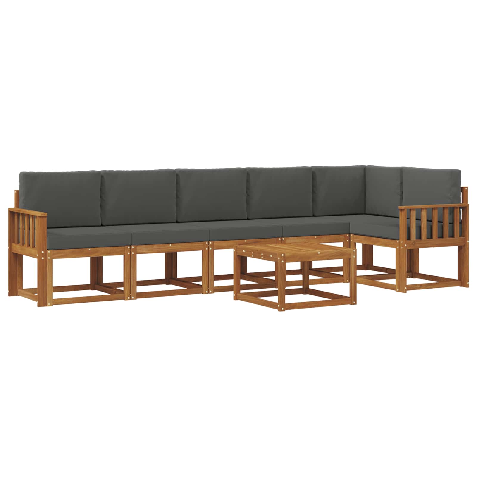 Set vanjskih sofa s jastukom 7 pcs Prirodna i antracit