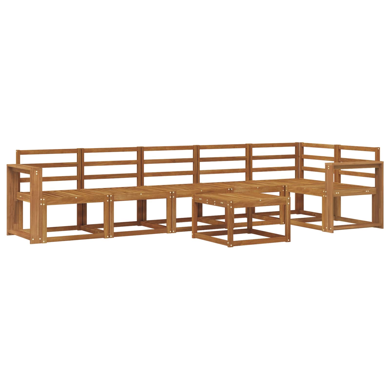 Set vanjskih sofa 7 pcs Prirodna Čvrsto drvo akacije