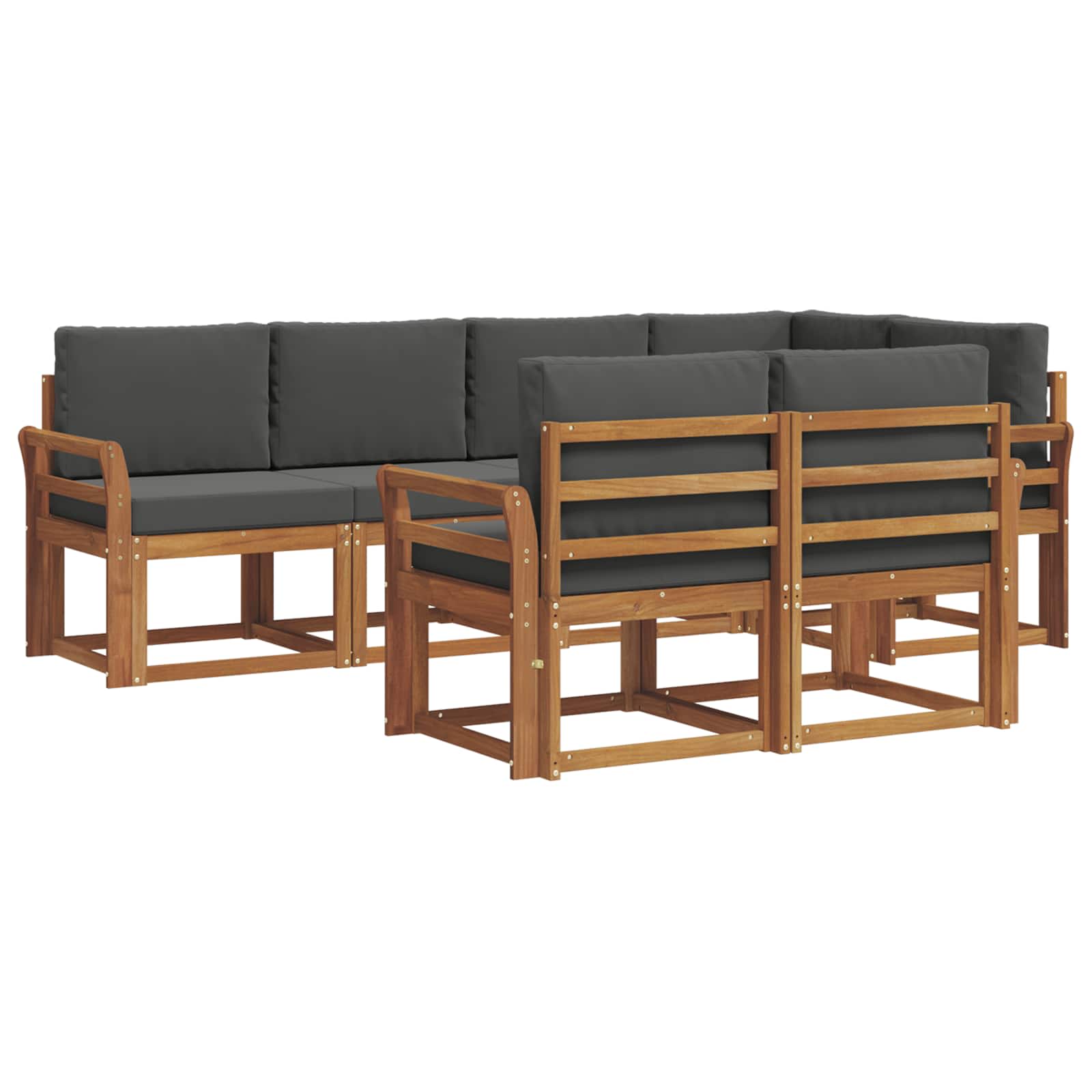 Set vanjskih sofa s jastukom 7 pcs Prirodna i antracit