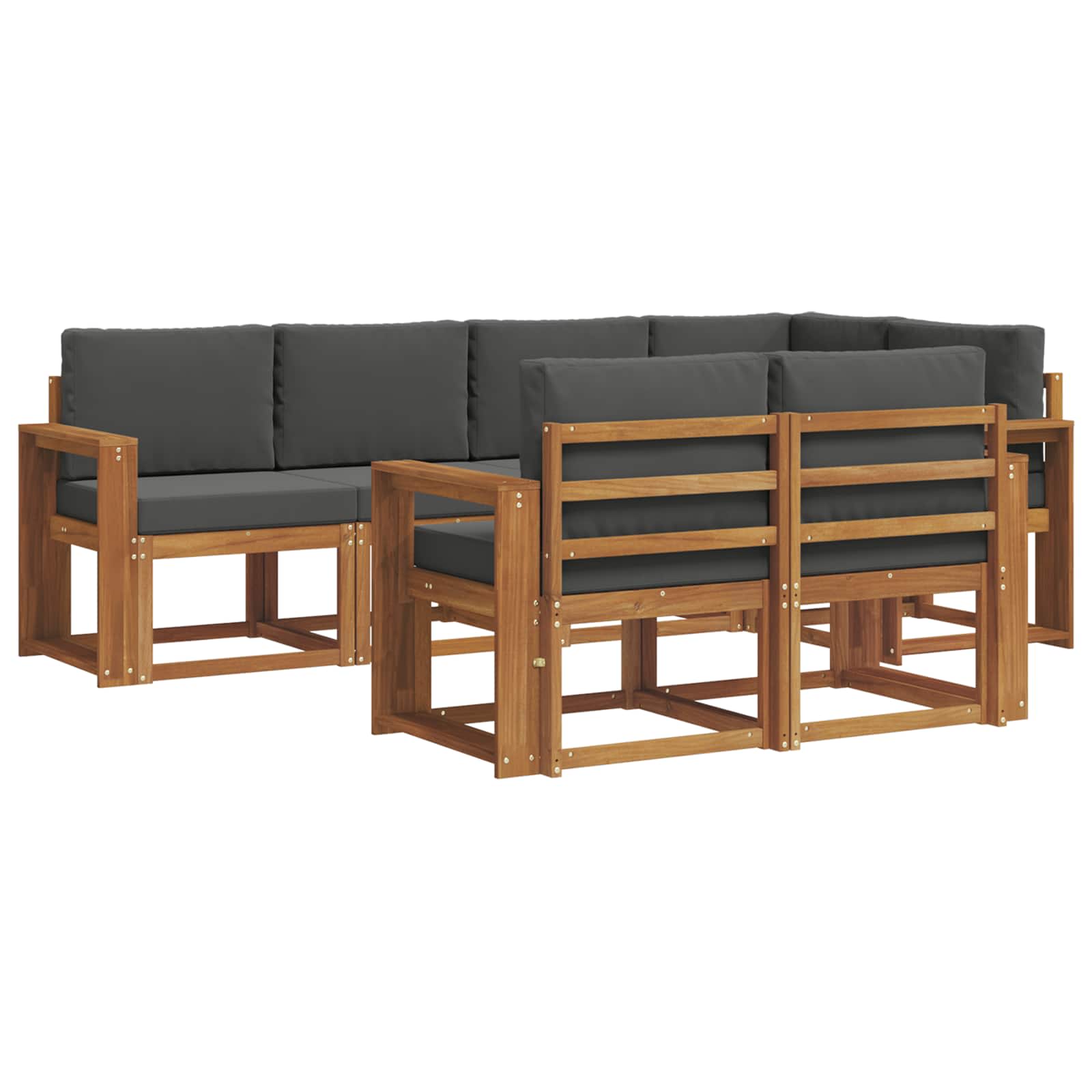 Set vanjskih sofa s jastukom 7 pcs Prirodna i antracit