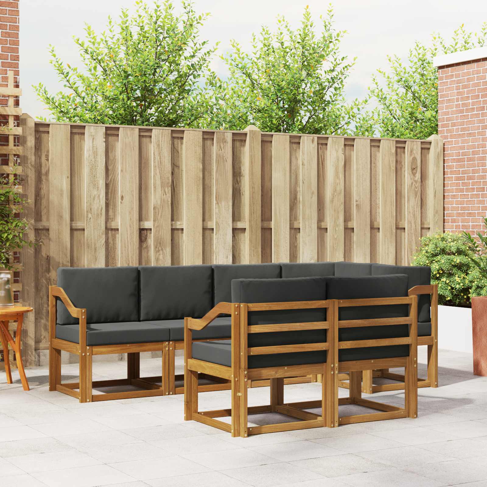 Set vanjskih sofa s jastukom 7 pcs Prirodna i antracit