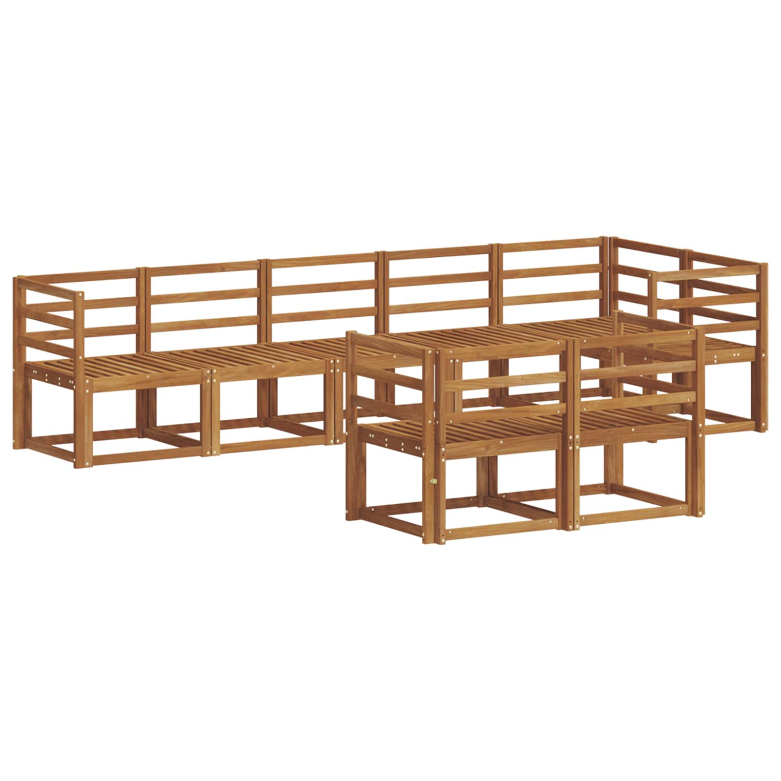 Set vanjskih sofa 8 pcs Prirodna Čvrsto drvo akacije