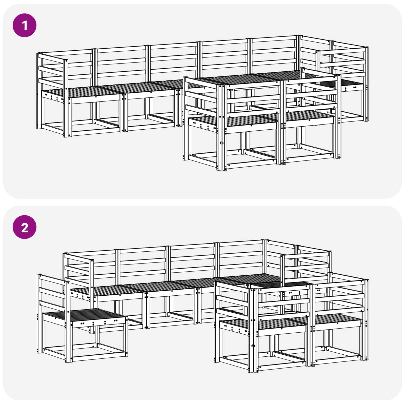 Set vanjskih sofa 8 pcs Prirodna Čvrsto drvo akacije