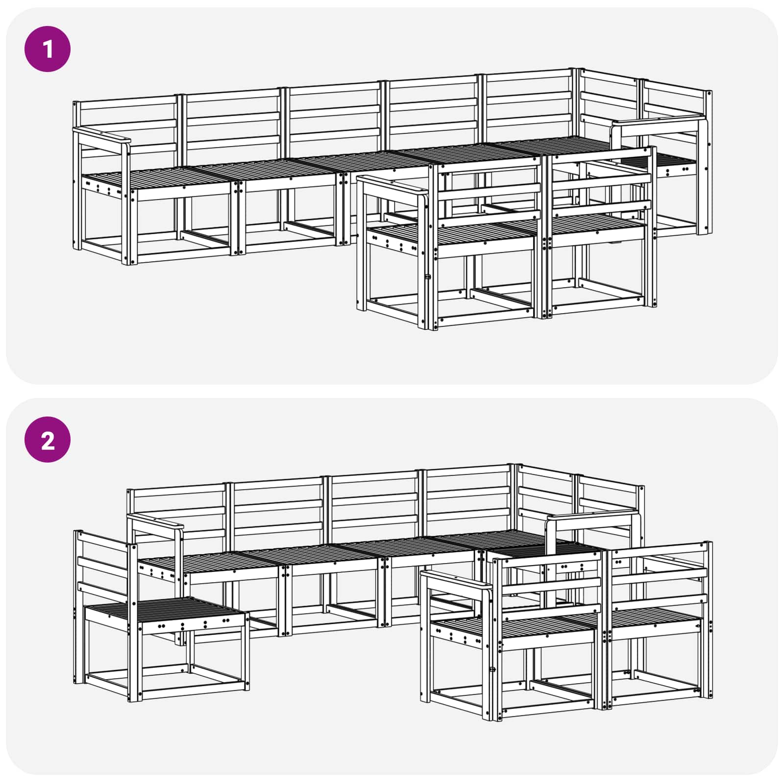 Set vanjskih sofa 8 pcs Prirodna Čvrsto drvo akacije