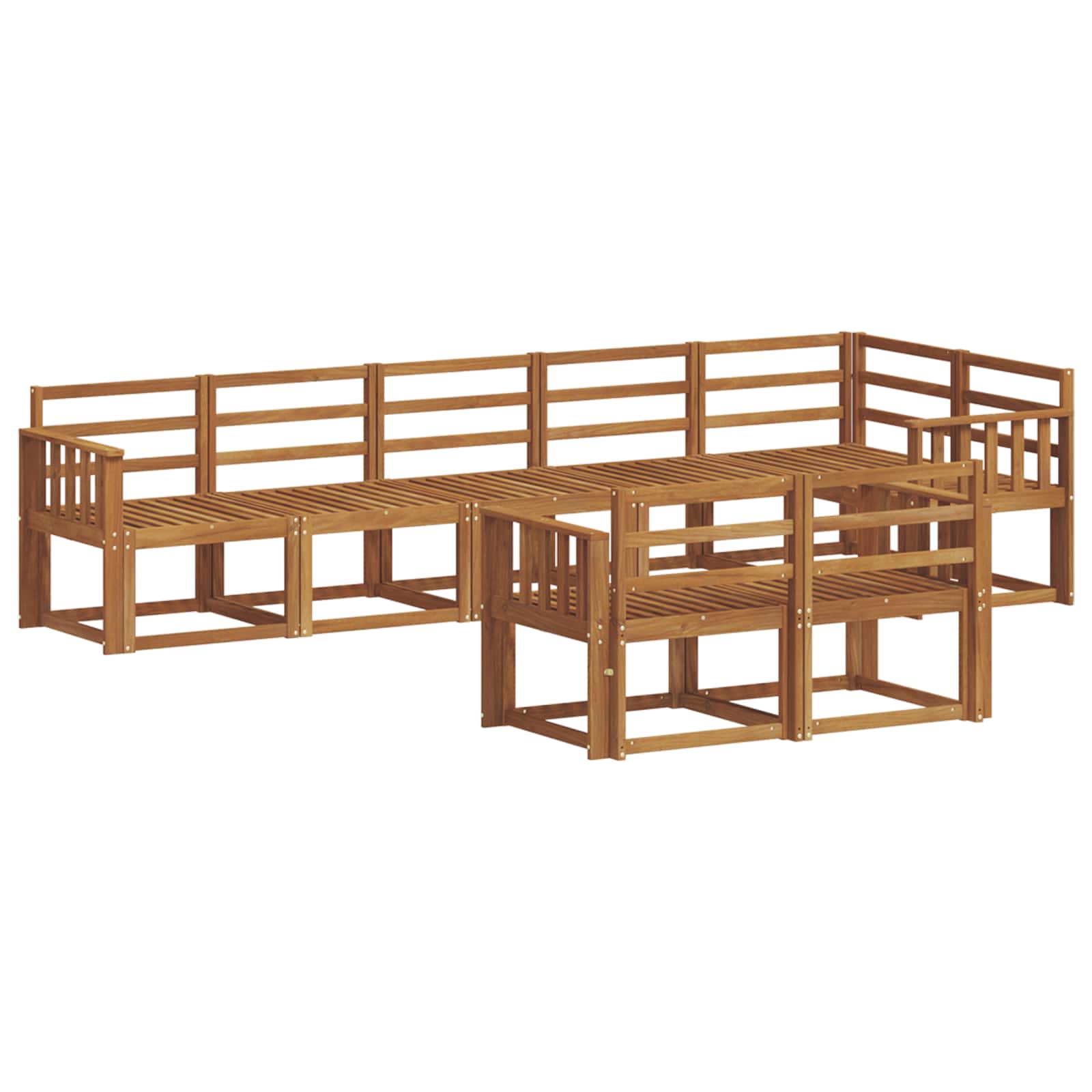 Set vanjskih sofa 8 pcs Prirodna Čvrsto drvo akacije