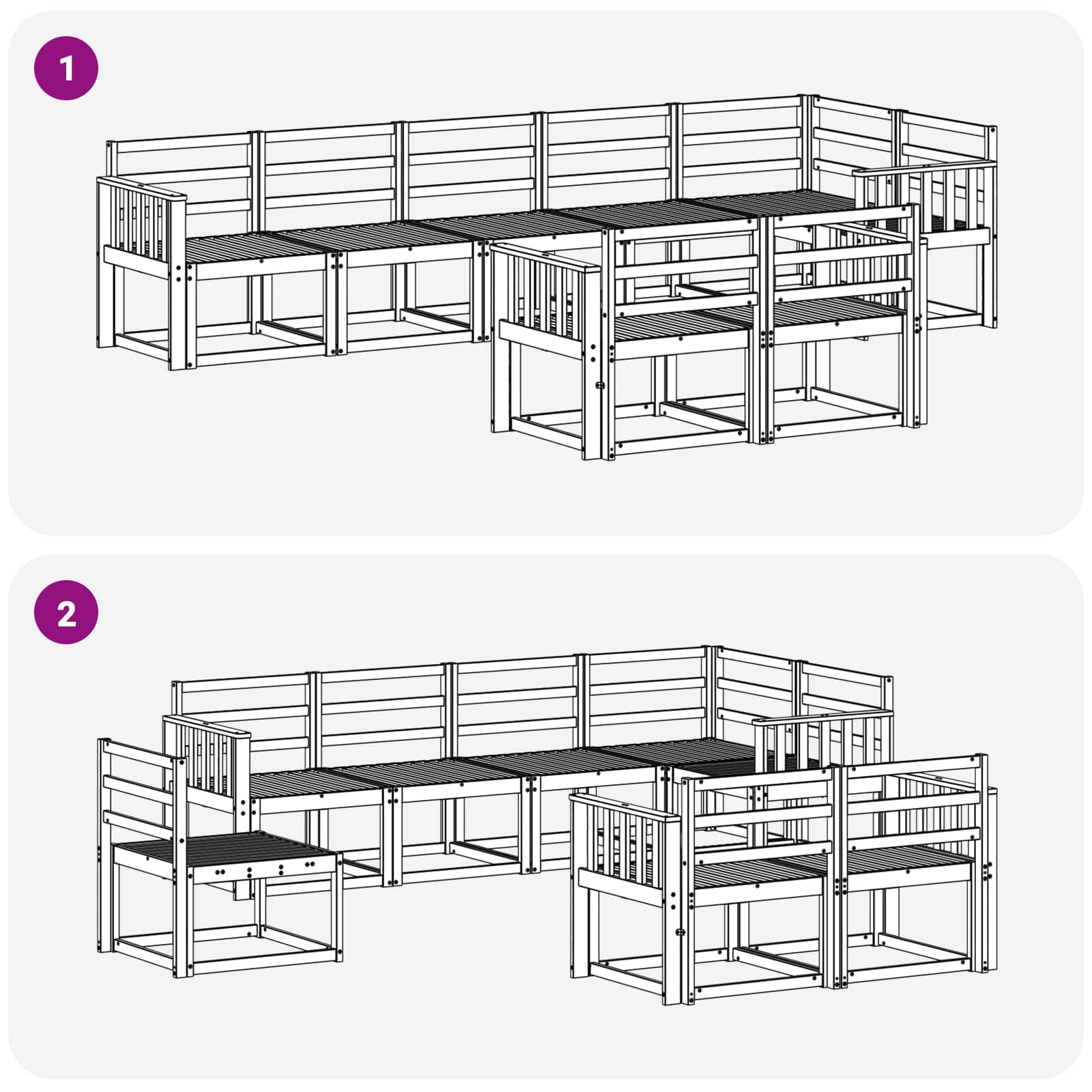 Set vanjskih sofa 8 pcs Prirodna Čvrsto drvo akacije