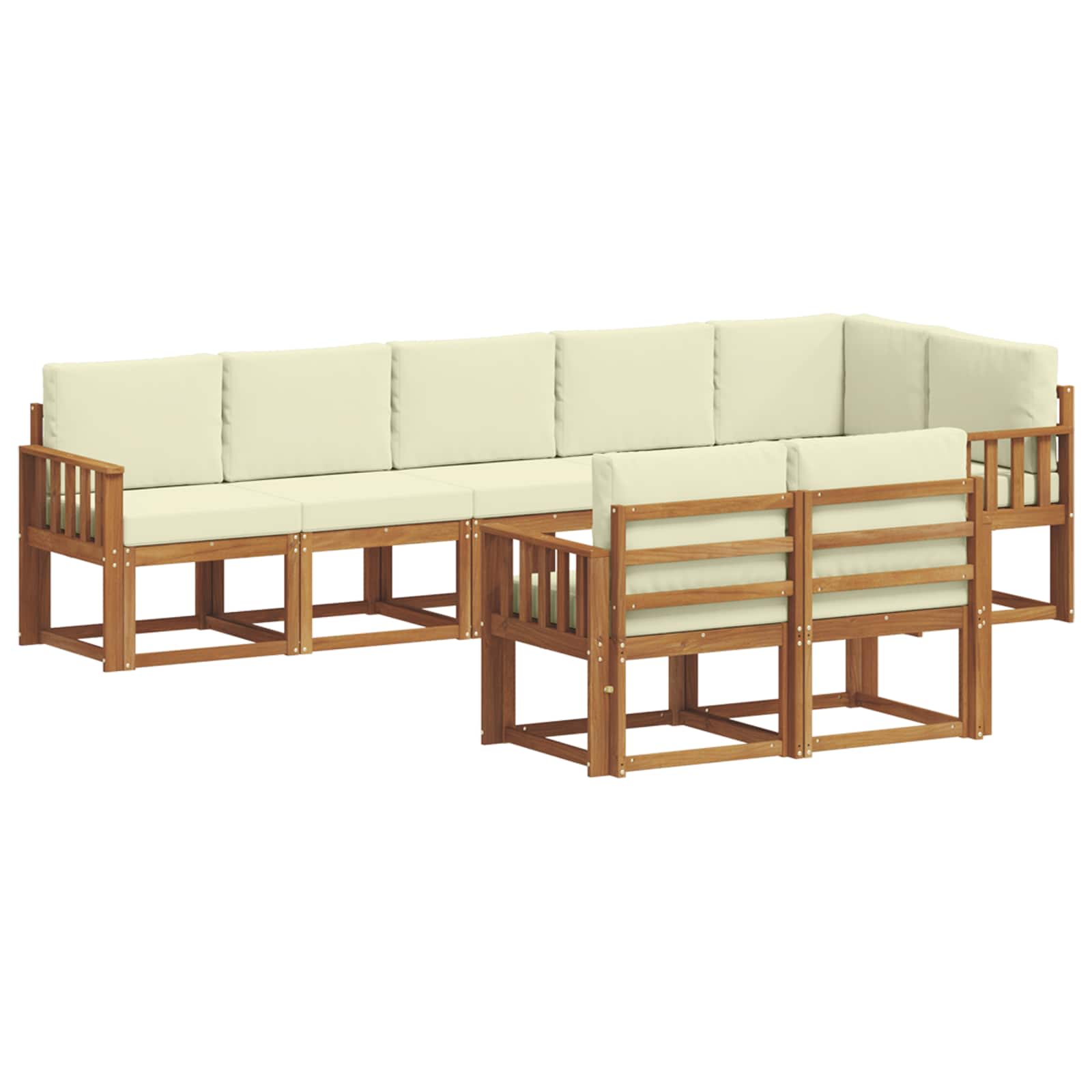 Set vanjskih sofa s jastukom 8 pcs Prirodna i krem