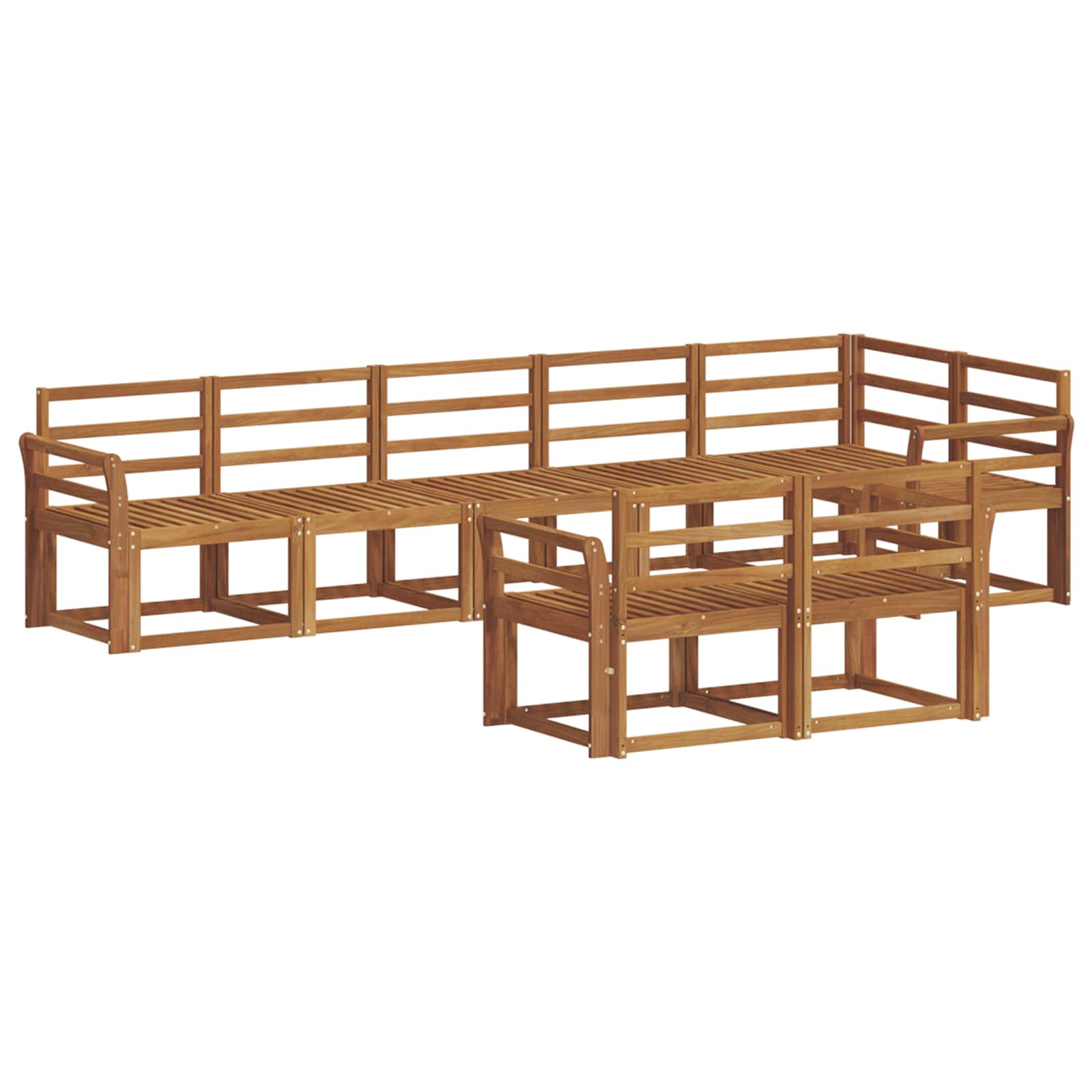 Set vanjskih sofa 8 pcs Prirodna Čvrsto drvo akacije