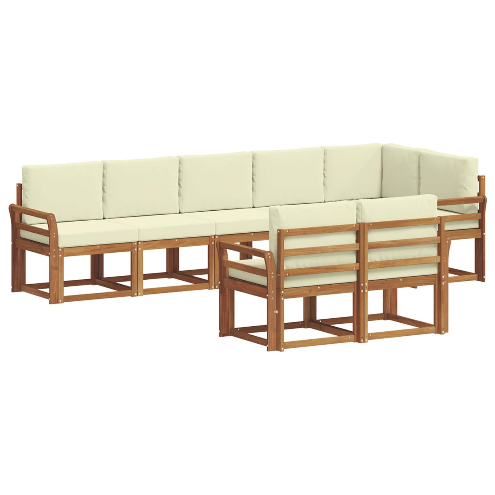 Set vanjskih sofa s jastukom 8 pcs Prirodna i krem