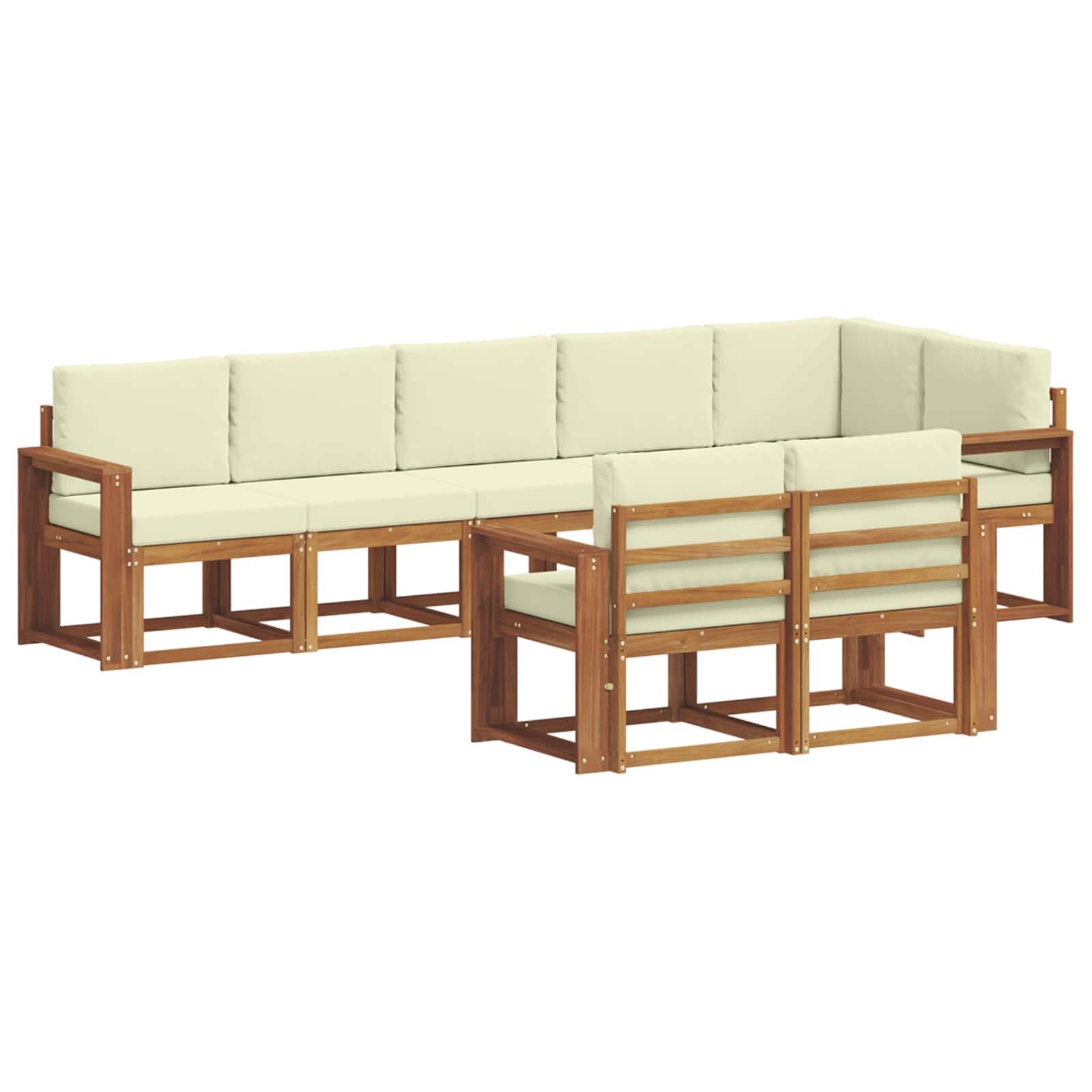 Set vanjskih sofa s jastukom 8 pcs Prirodna i krem