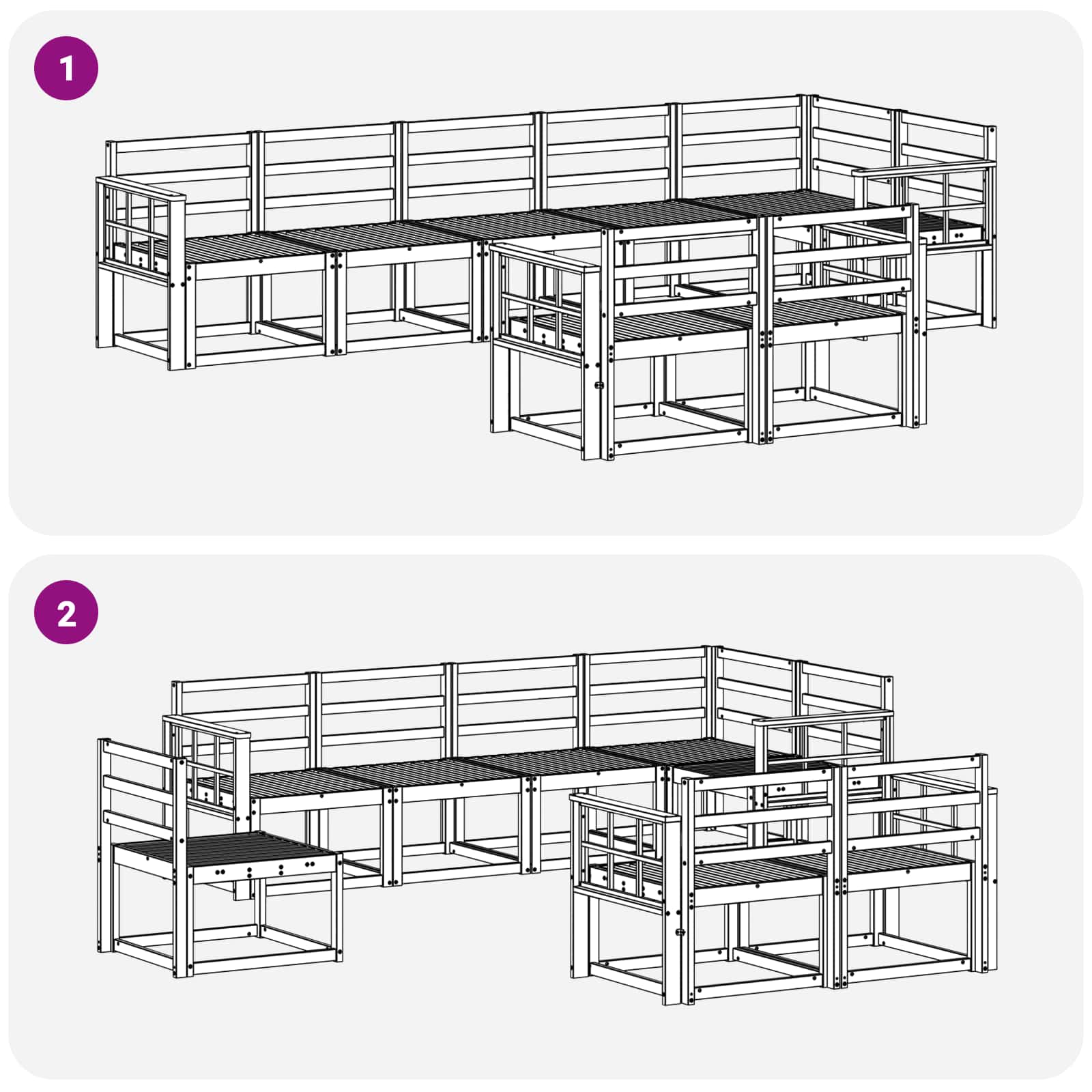 Set vanjskih sofa 8 pcs Prirodna Čvrsto drvo akacije