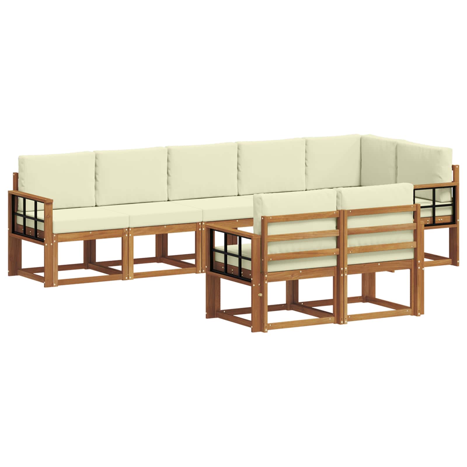Set vanjskih sofa s jastukom 8 pcs Prirodna i krem
