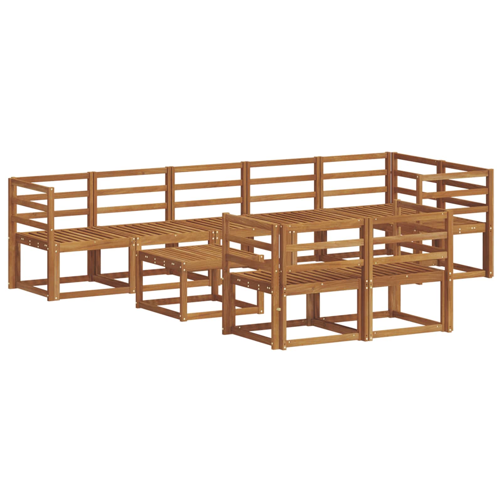 Set vanjskih sofa 9 pcs Prirodna Čvrsto drvo akacije