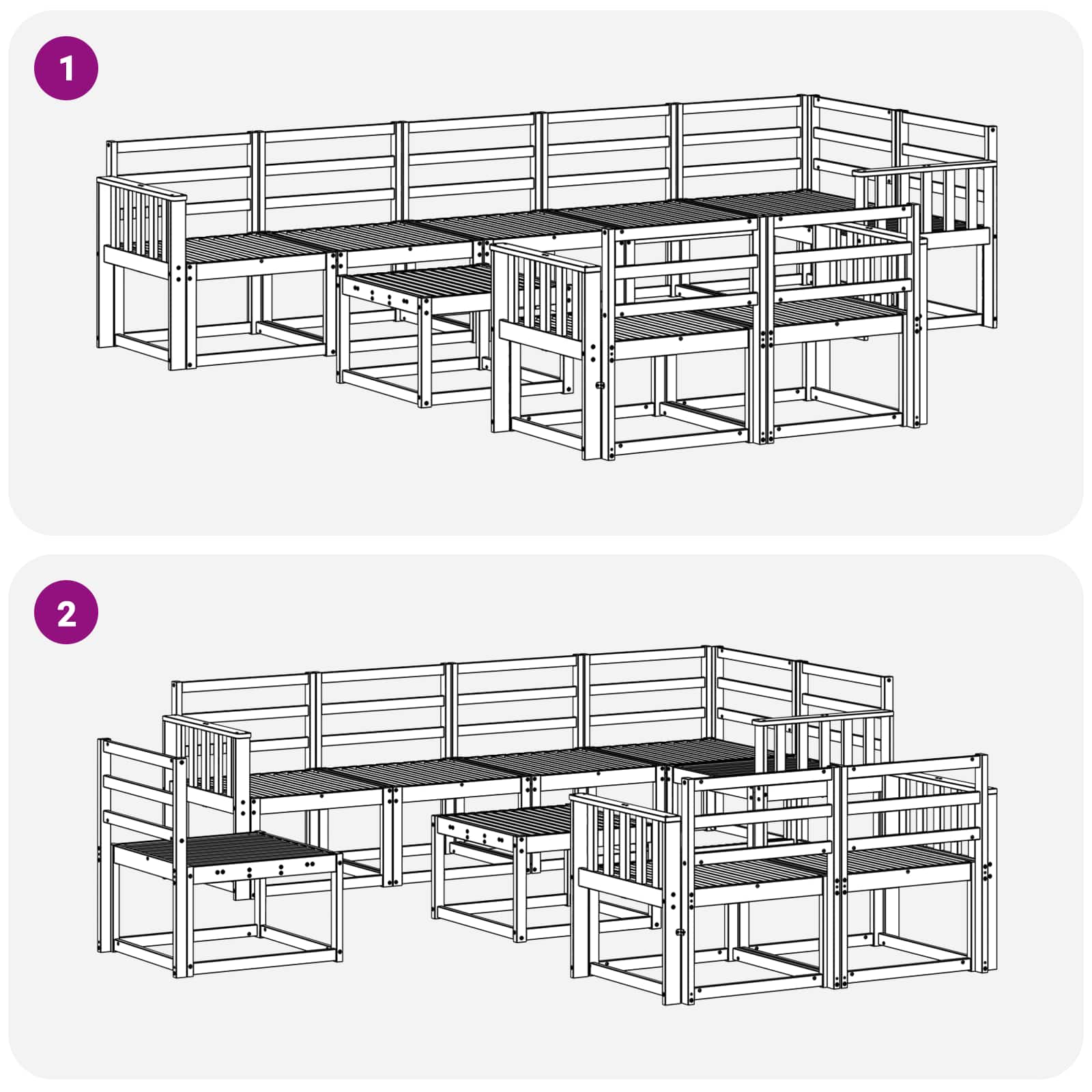 Set vanjskih sofa 9 pcs Prirodna Čvrsto drvo akacije