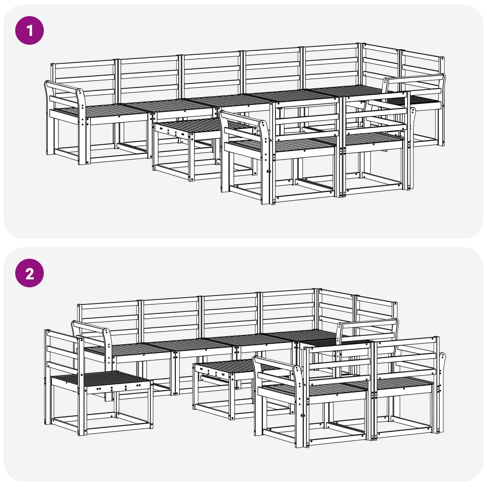 Set vanjskih sofa 9 pcs Prirodna Čvrsto drvo akacije