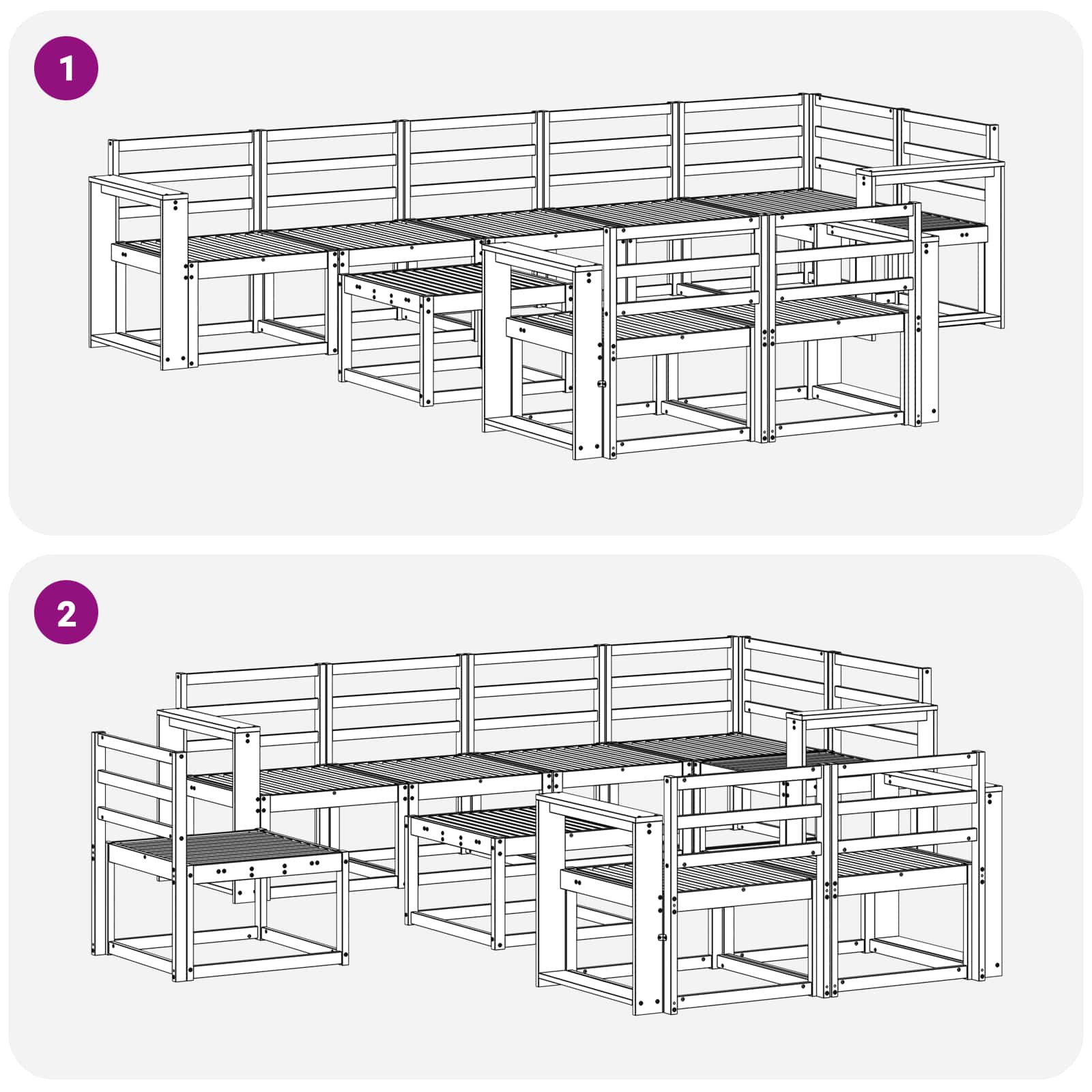 Set vanjskih sofa 9 pcs Prirodna Čvrsto drvo akacije