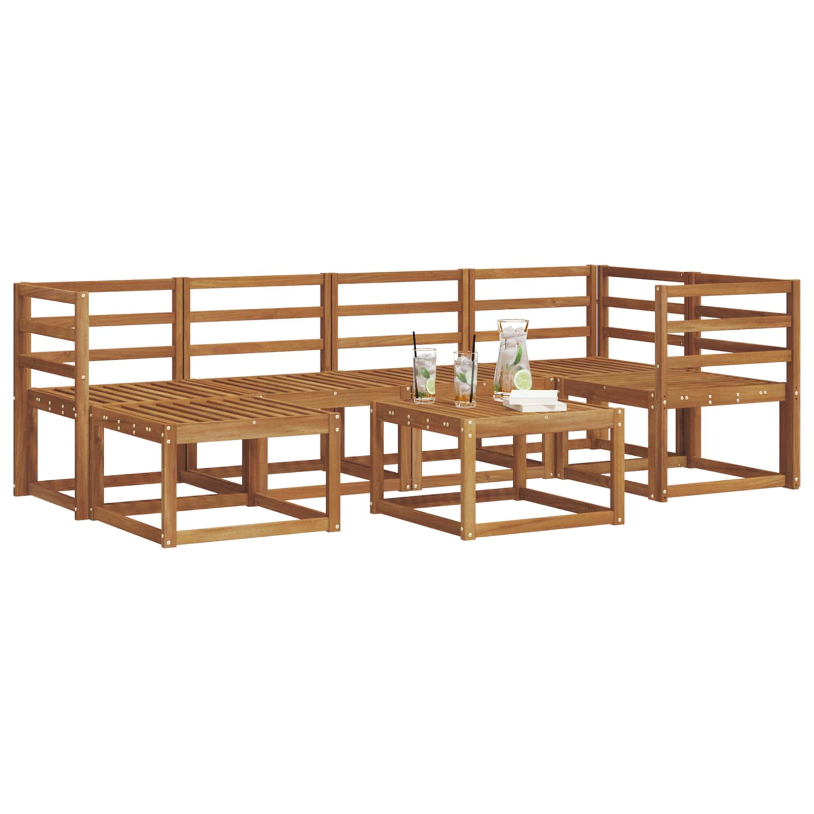 Set vanjskih sofa Prirodna Čvrsto drvo akacije