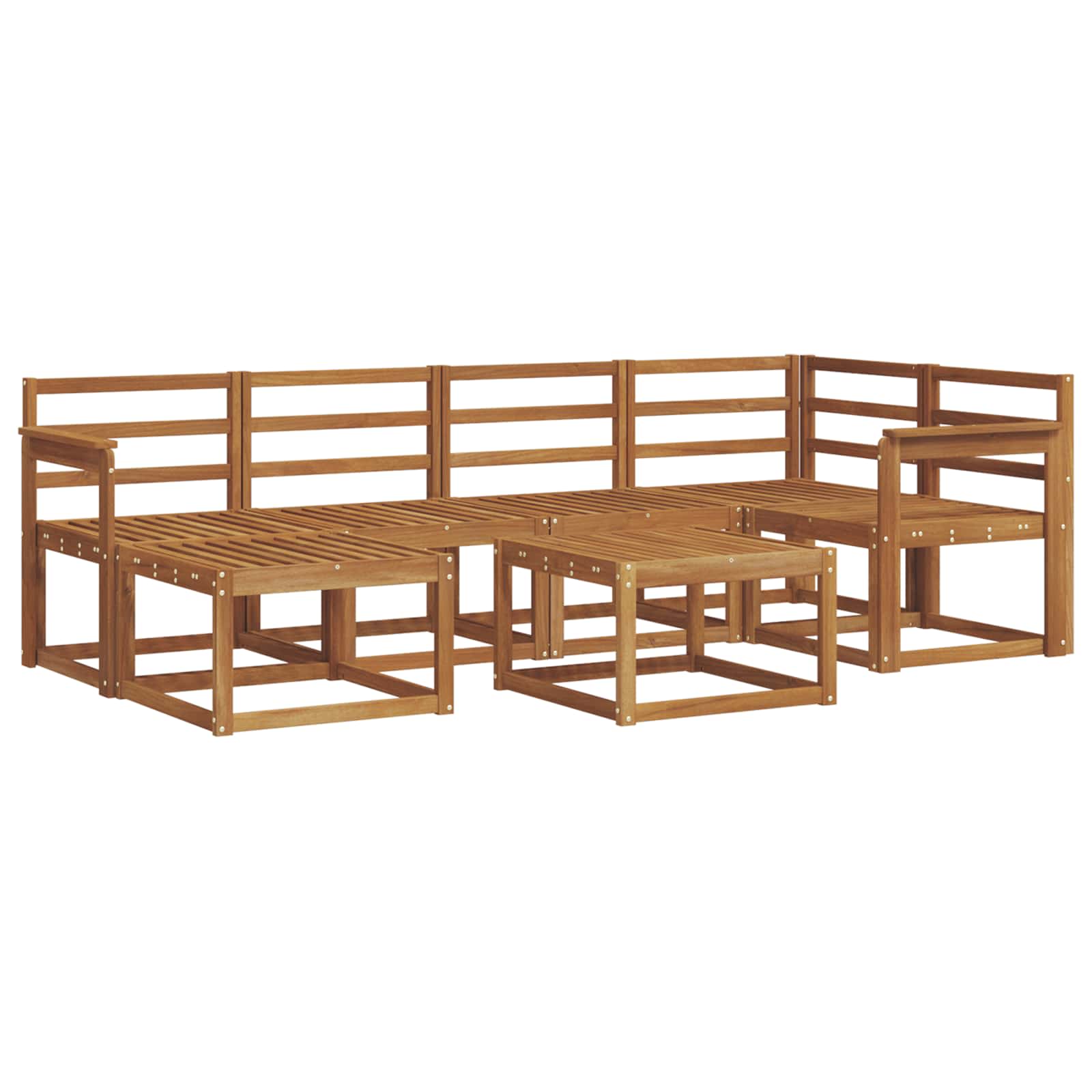 Set vanjskih sofa 7 pcs Prirodna Čvrsto drvo akacije