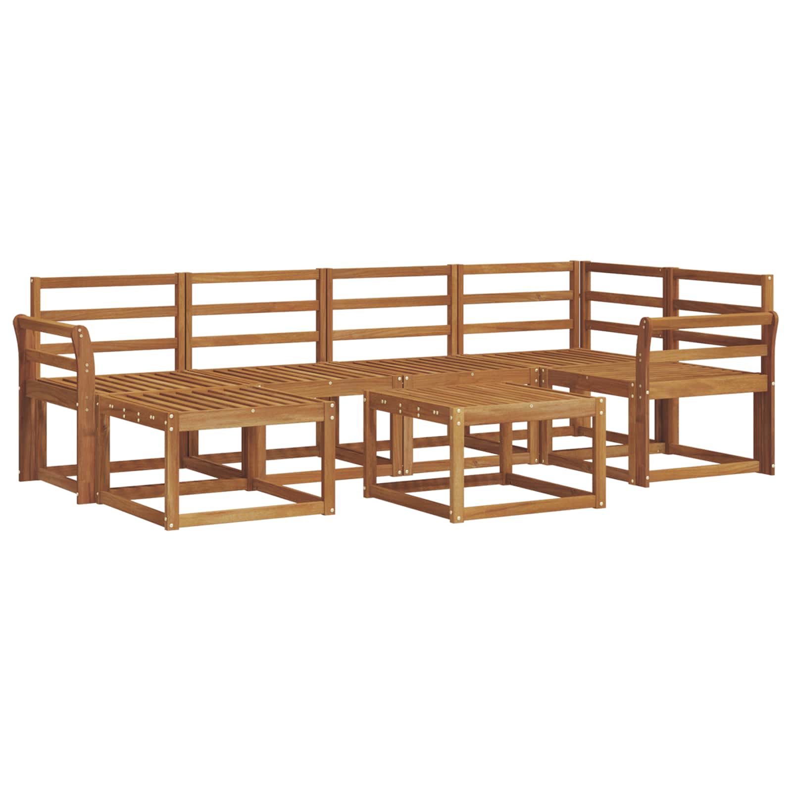 Set vanjskih sofa 7 pcs Prirodna Čvrsto drvo akacije