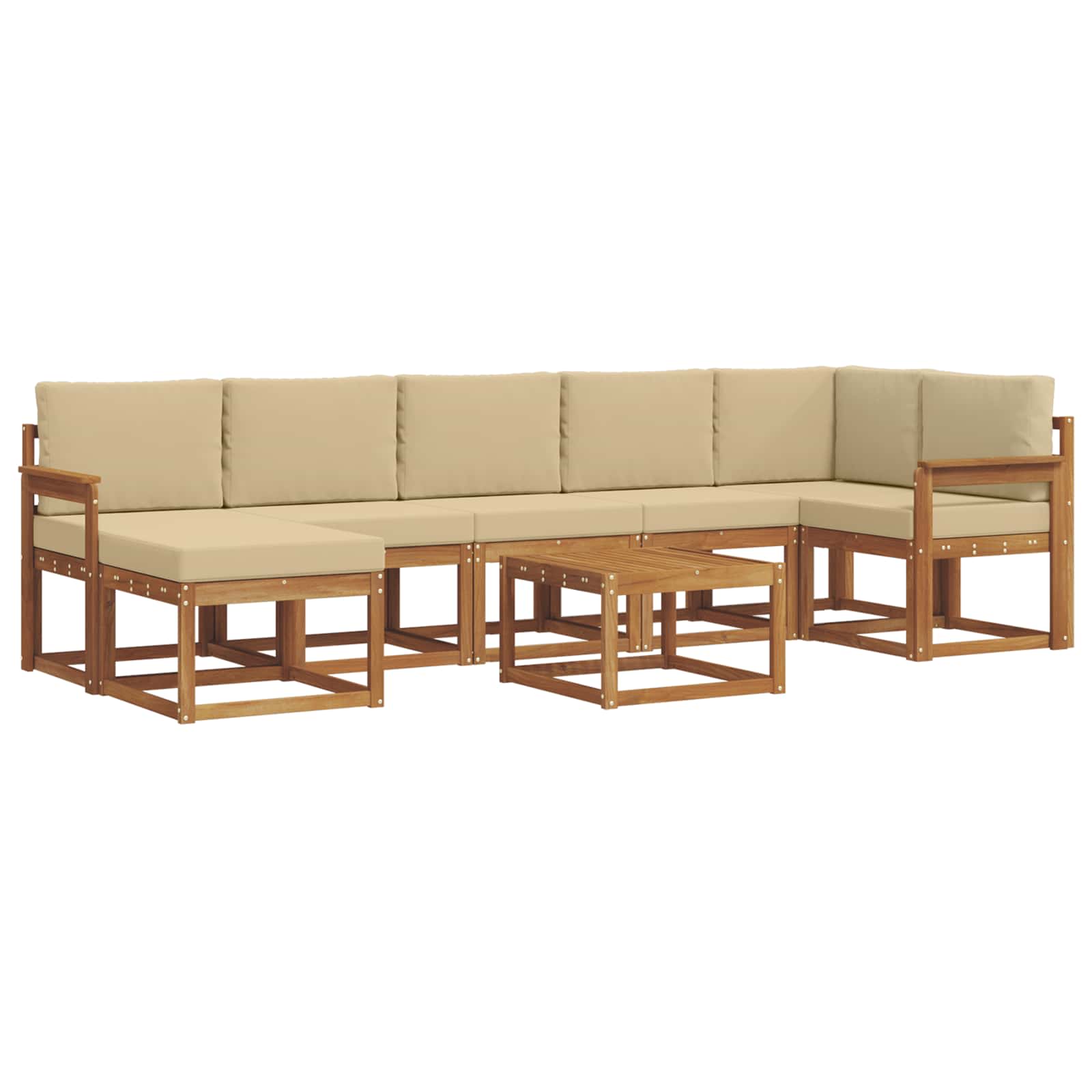 Set vanjskih sofa s jastukom 8 pcs Prirodna i bež
