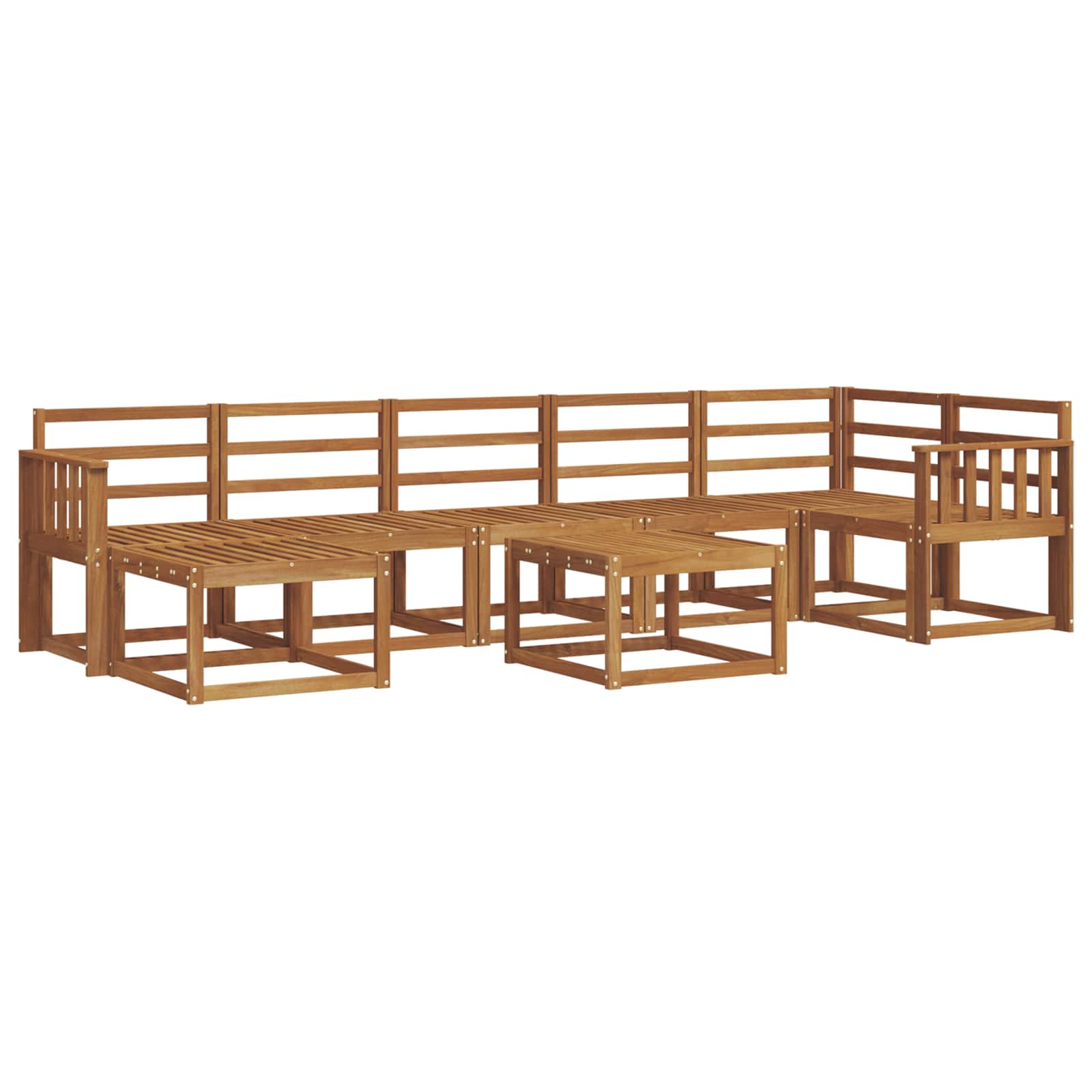 Set vanjskih sofa 8 pcs Prirodna Čvrsto drvo akacije